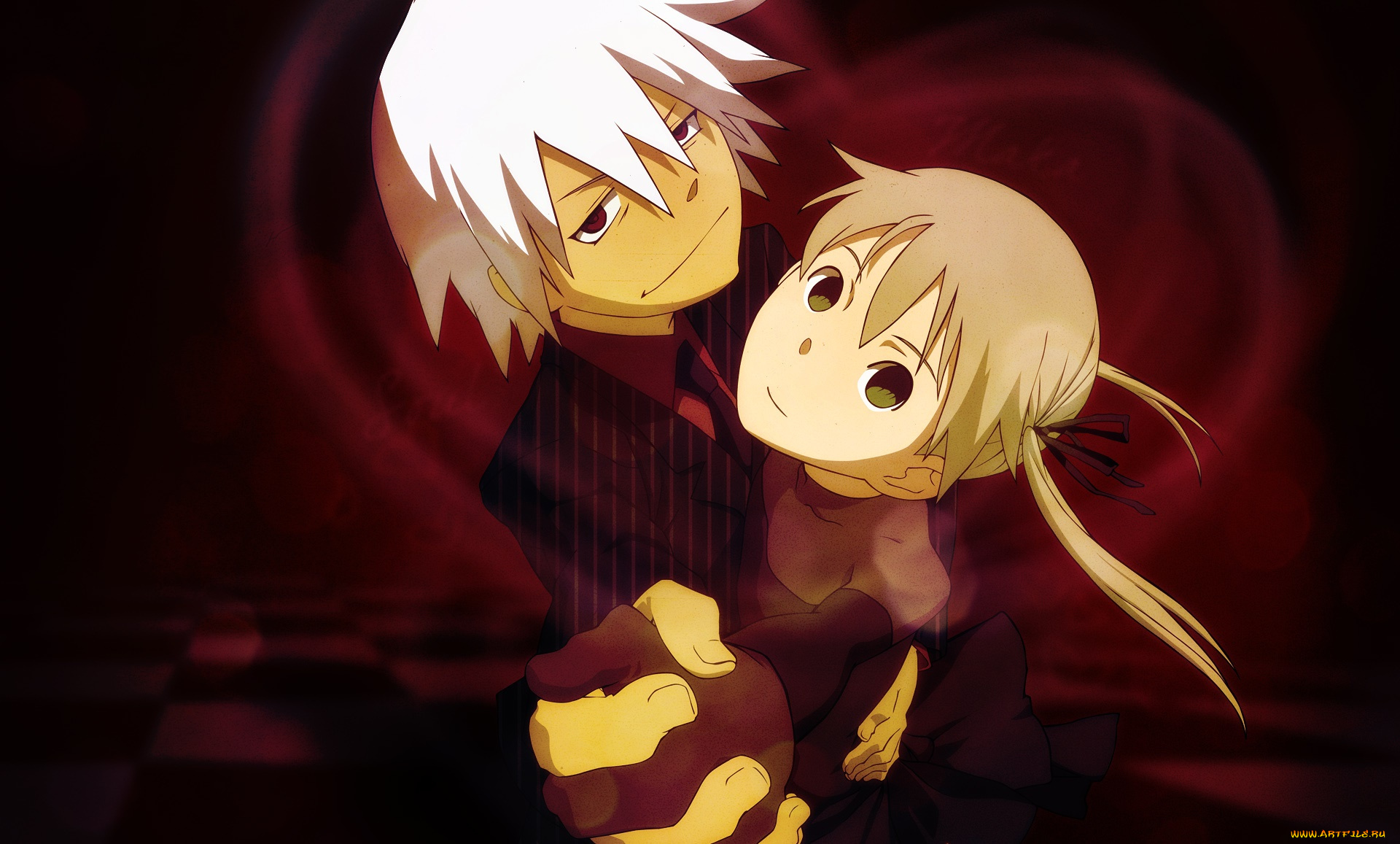 аниме, soul, eater, взгляд, фон, девушка, парень