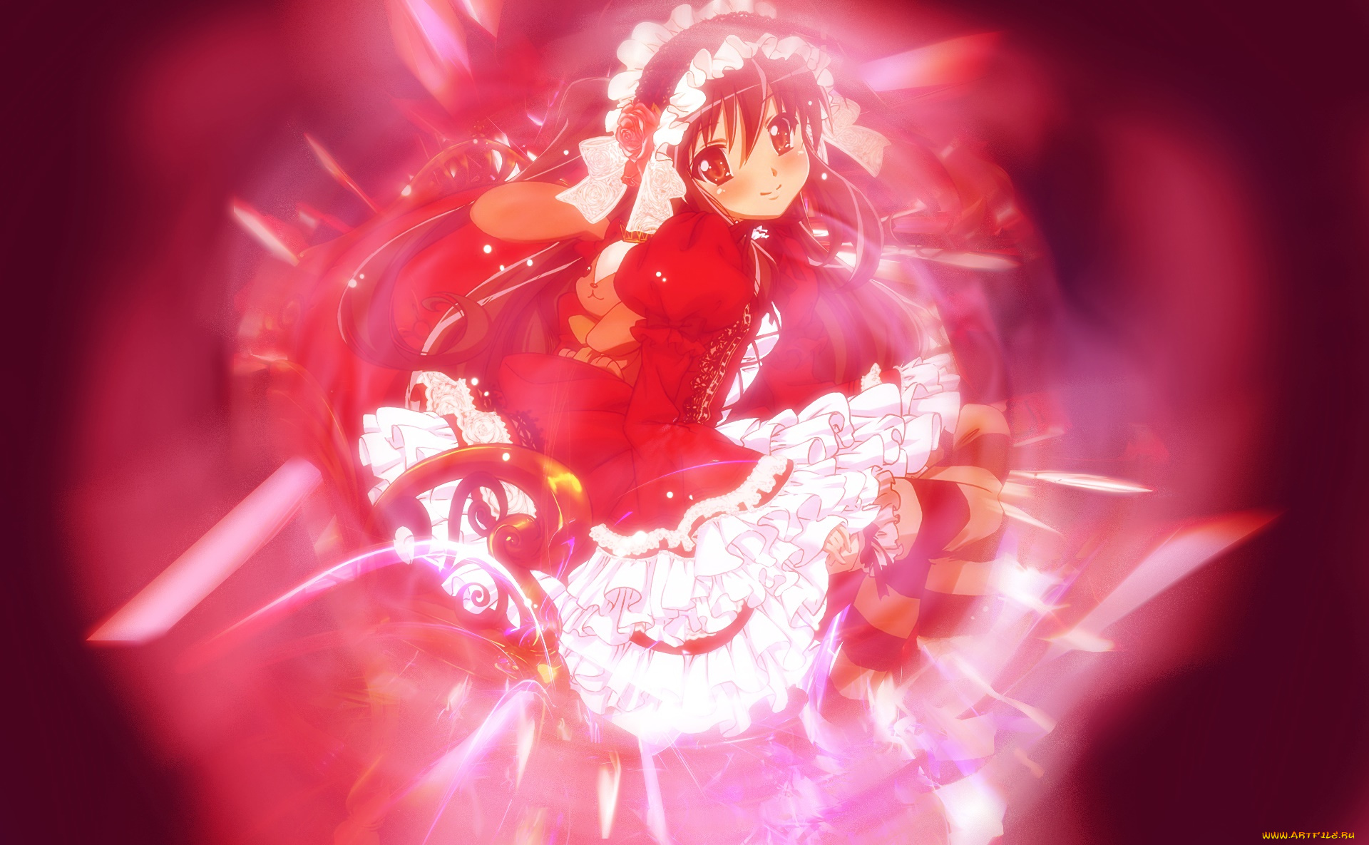 аниме, shakugan, no, shana, фон, девушка, взгляд