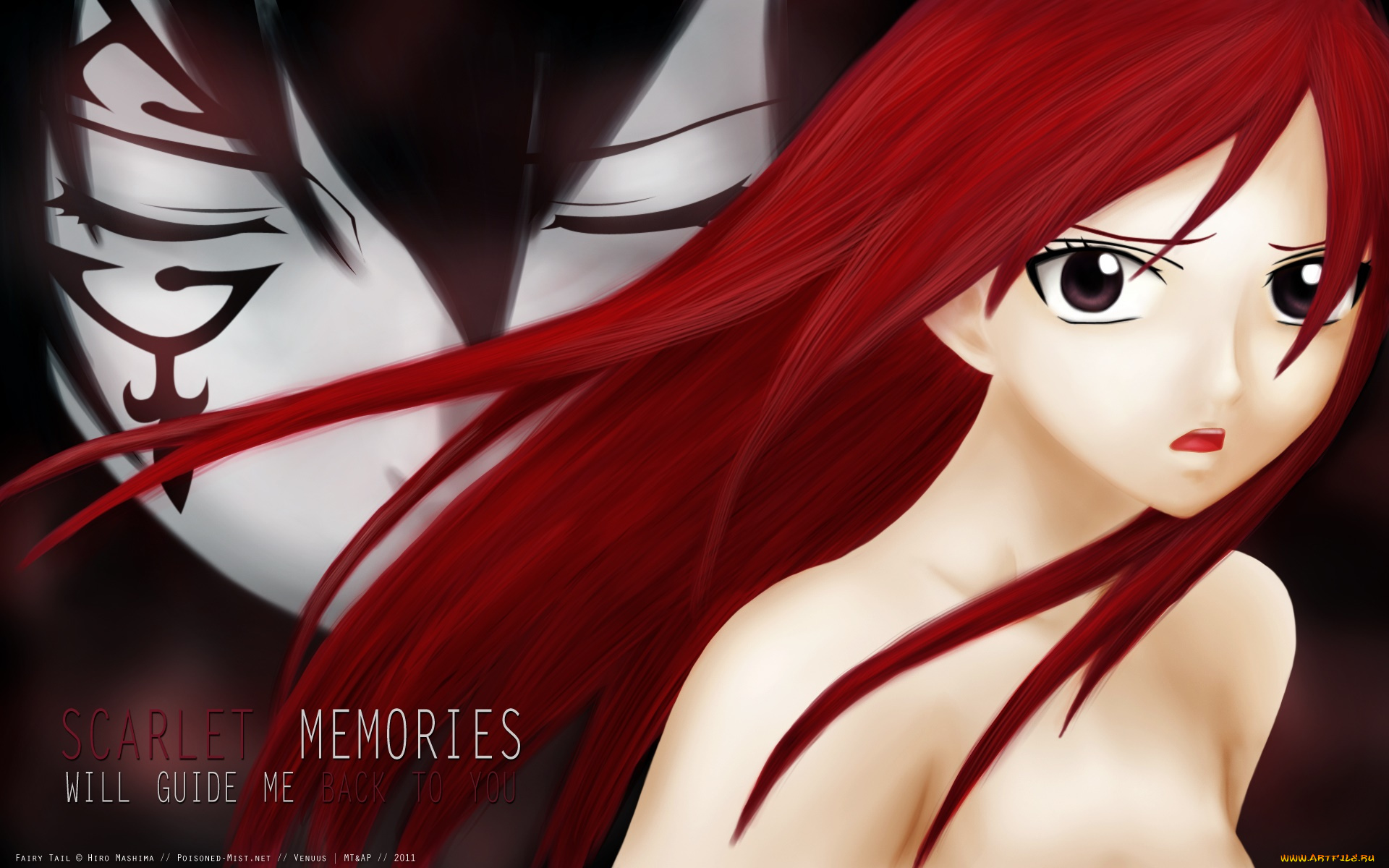 аниме, fairy, tail, фон, девушка, взгляд