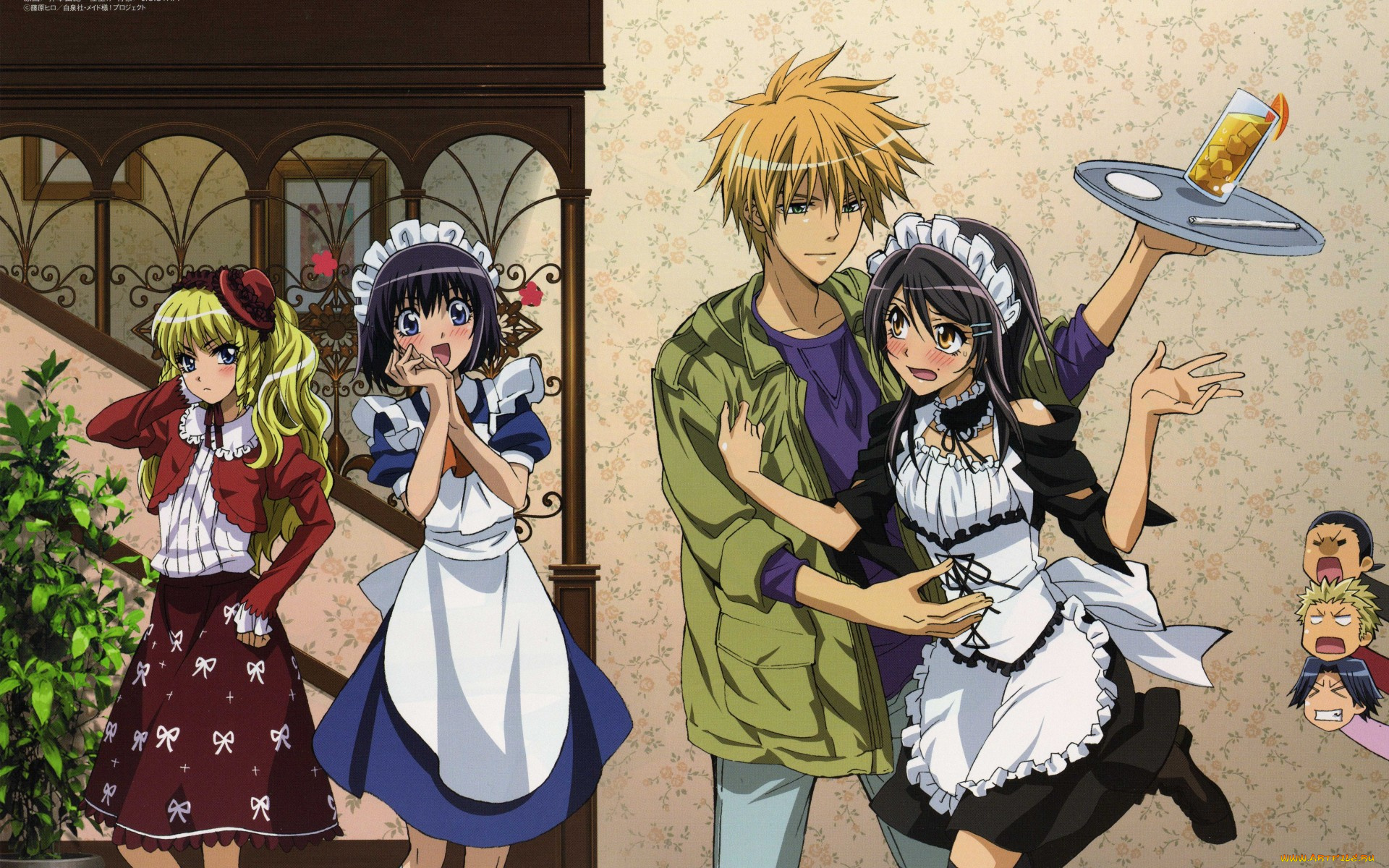 аниме, kaichou, wa, maid-sama, персонажи