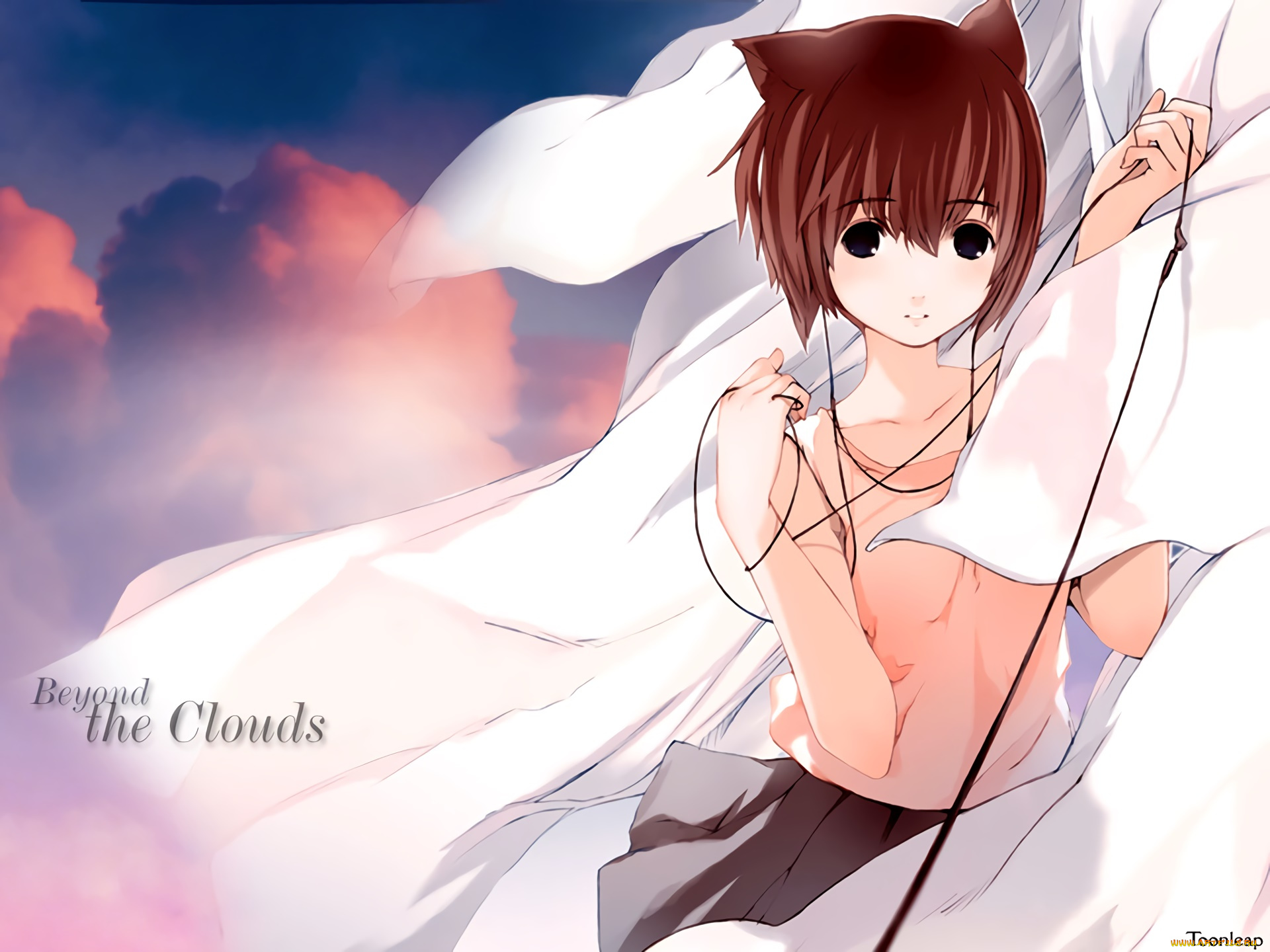 аниме, животные, , существа, фон, взгляд, девушка