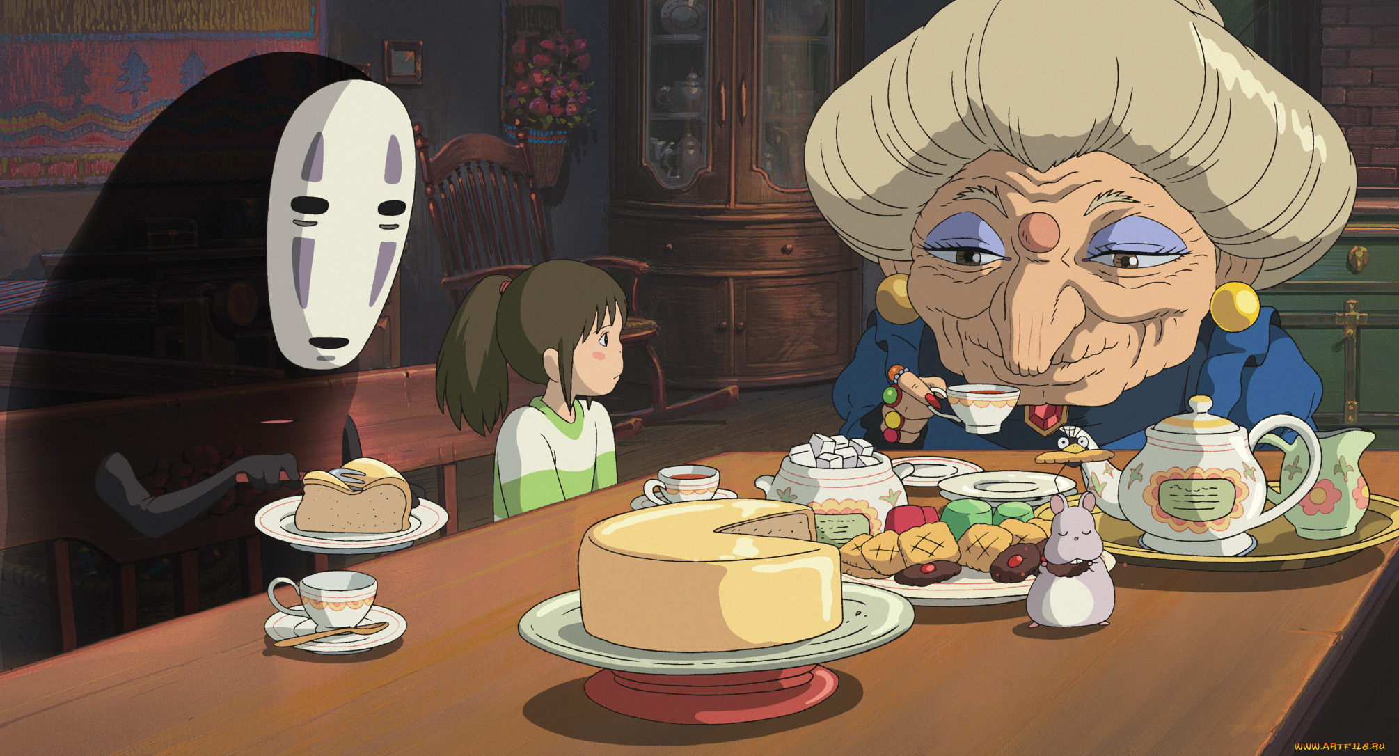 аниме, spirited, away, тихиро, дзениба, безликий