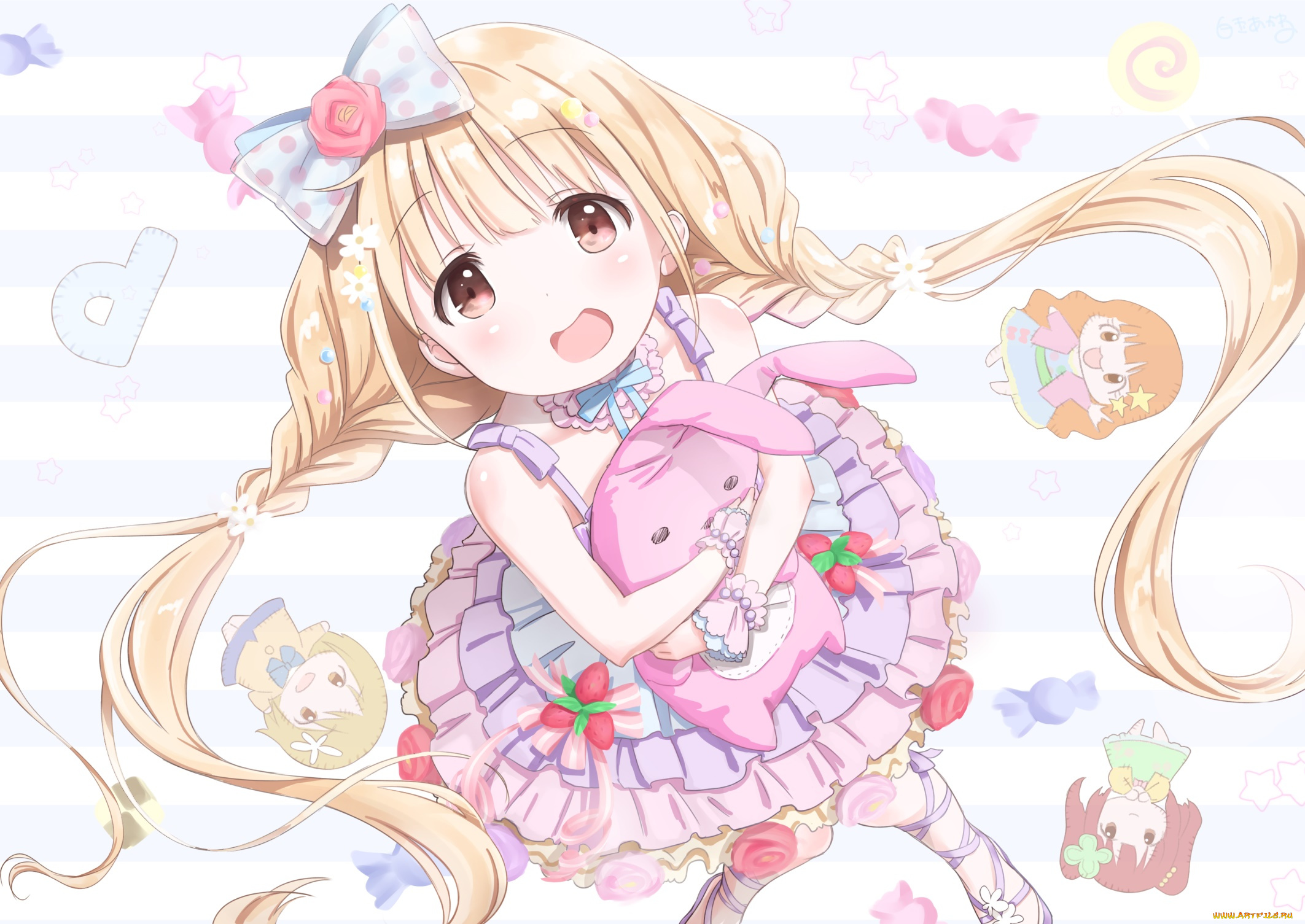 аниме, idolm@ster, девушка, взгляд, фон