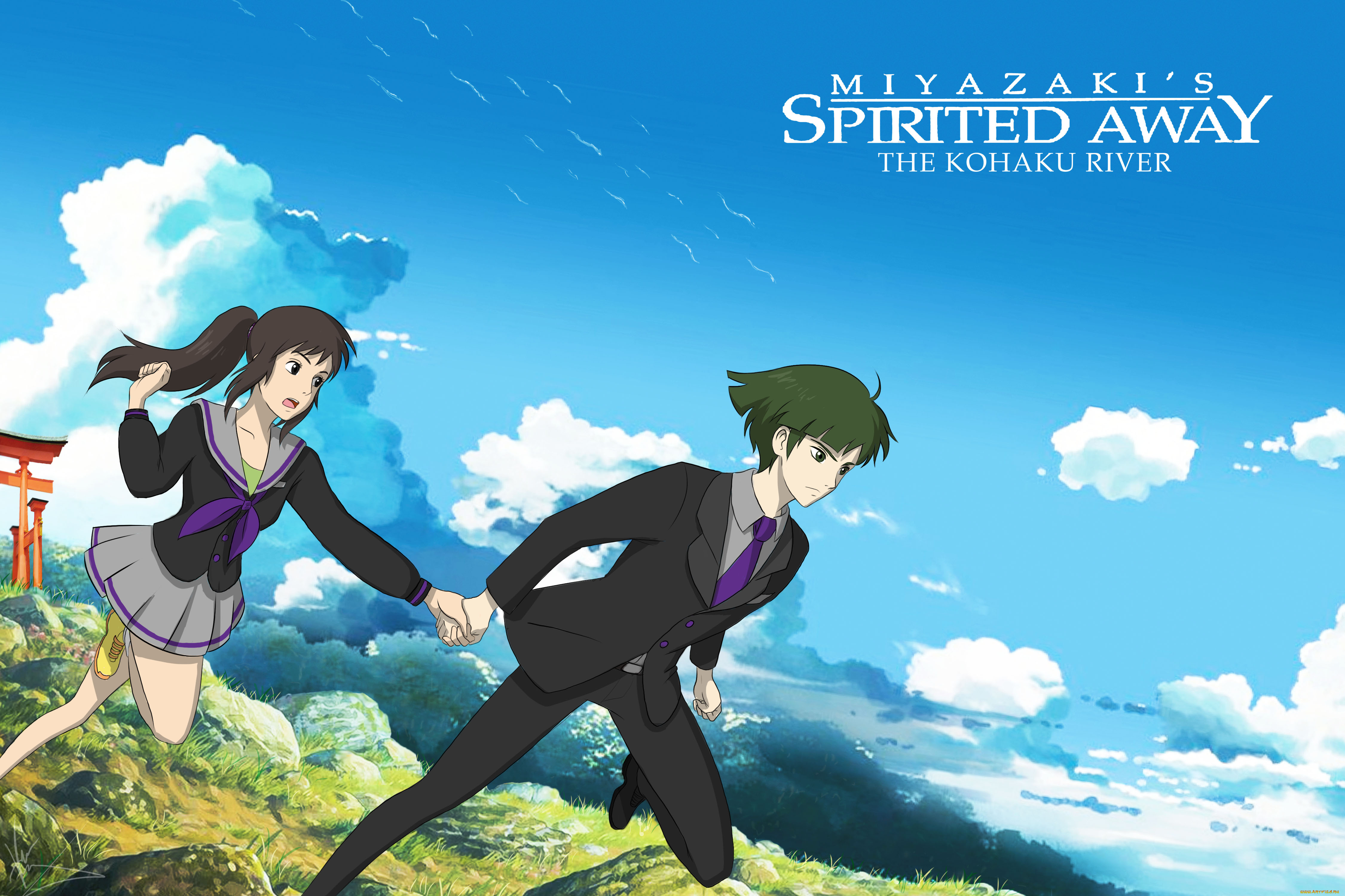 аниме, spirited, away, тихиро, хаку