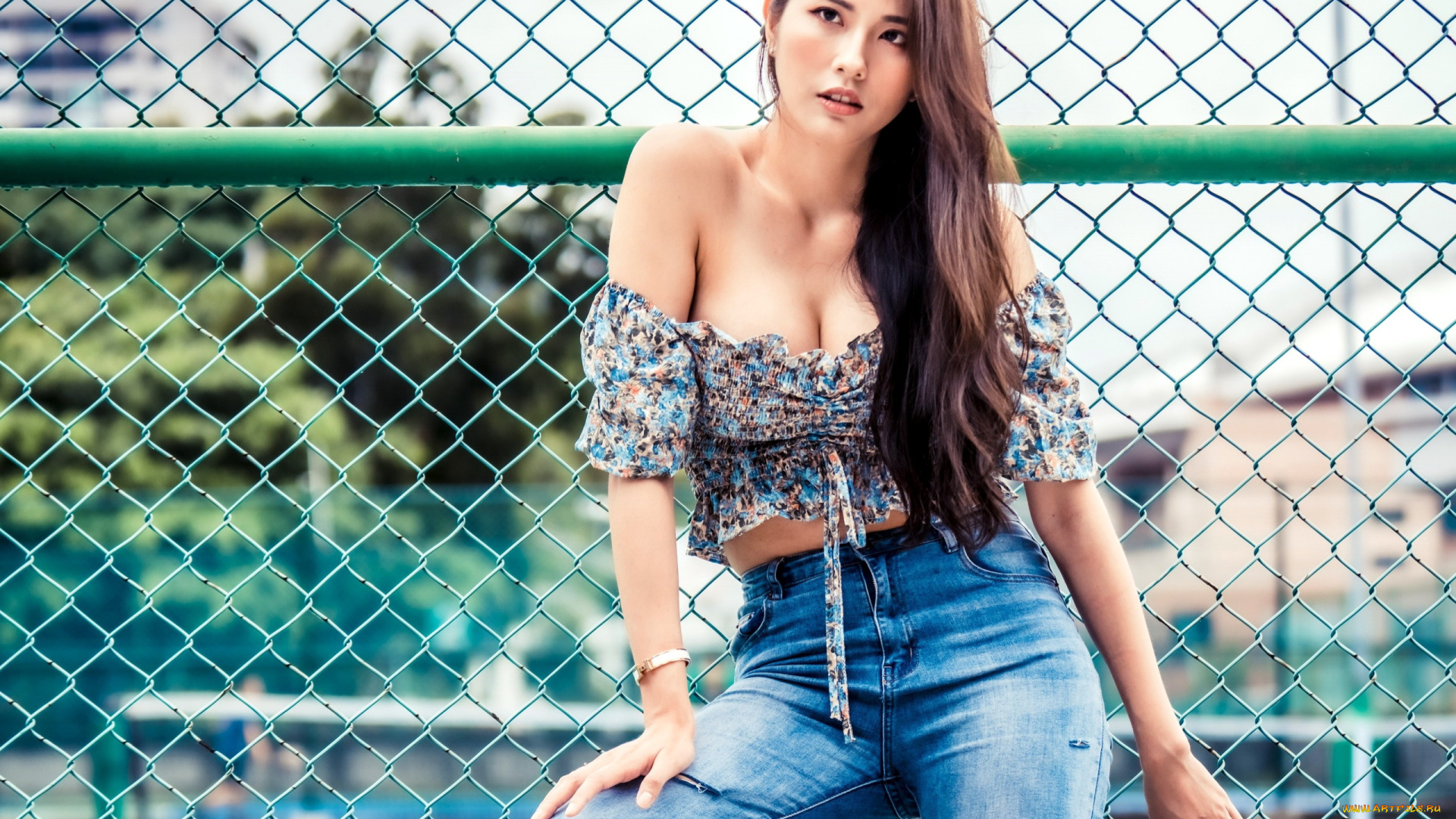 девушки, -, азиатки, декольте