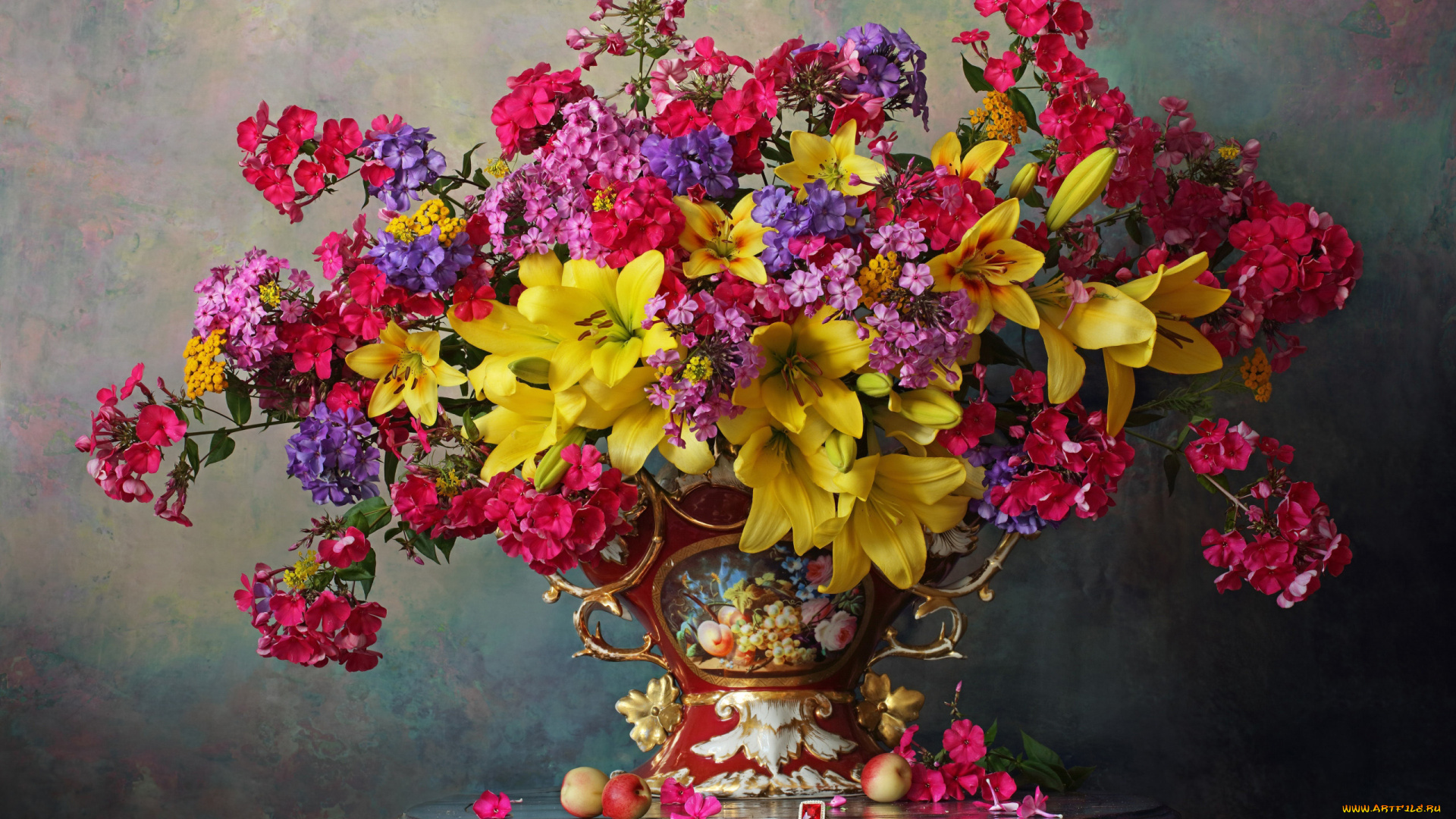 цветы, букеты, , композиции, ваза, букет, флоксы, лилии