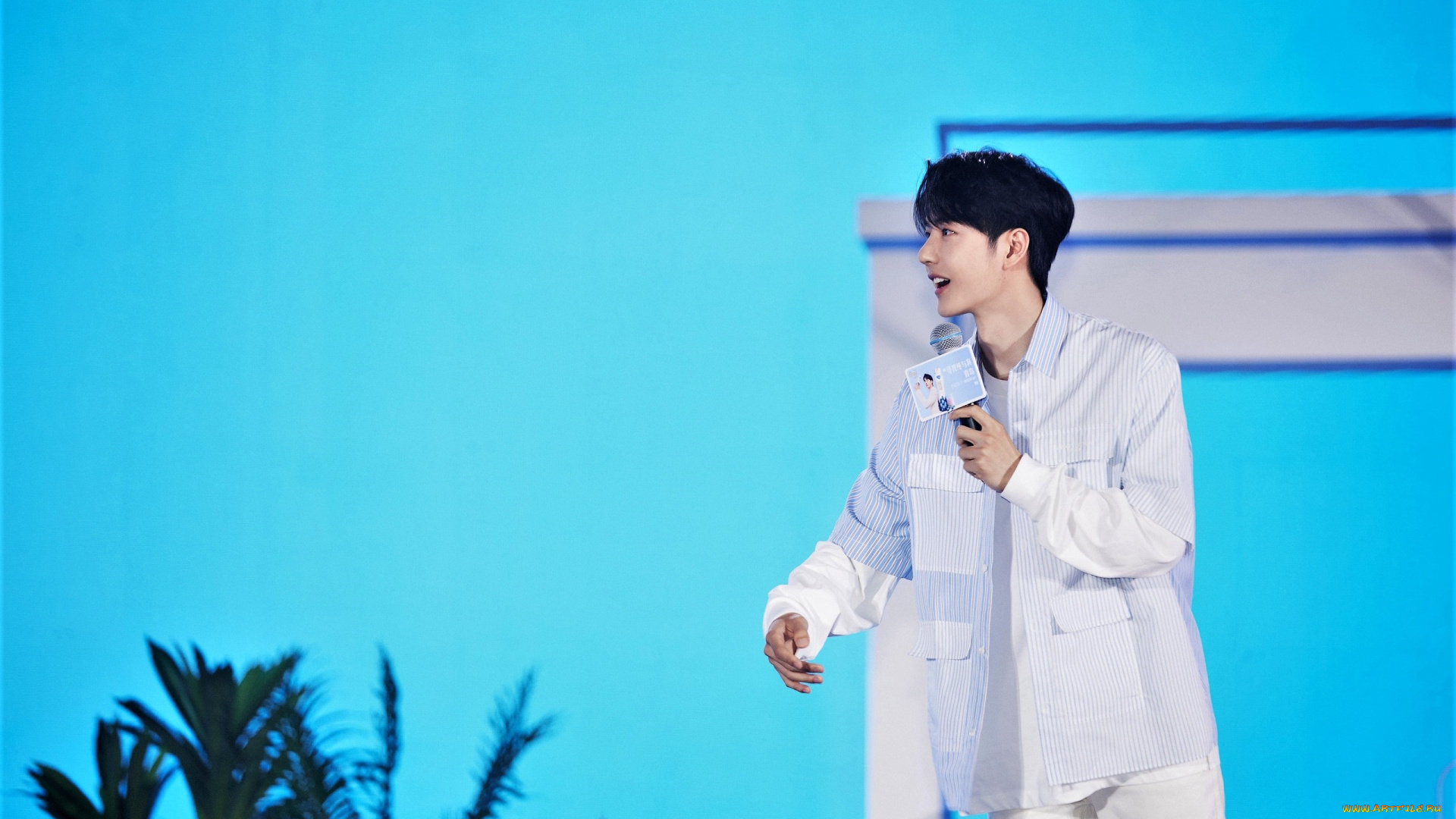 мужчины, wang, yi, bo, актер, рубашка, микрофон