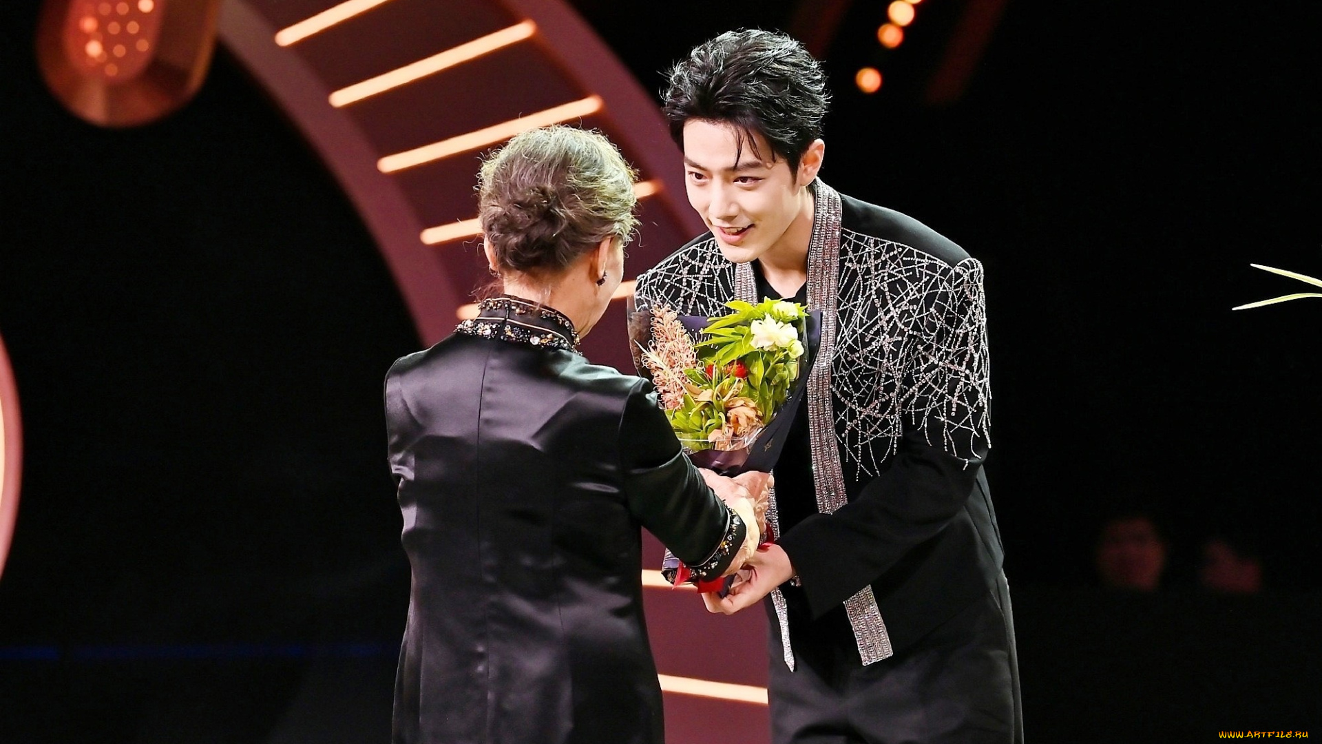 разное, знаменитости, сяо, чжань, женщина, сцена, букет