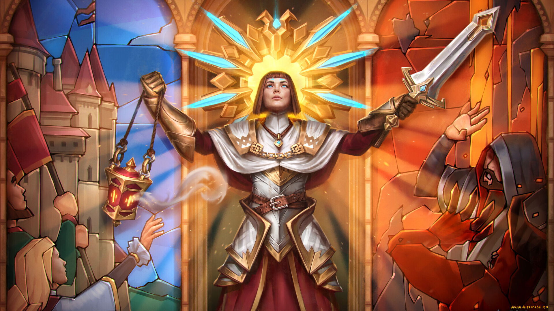 видео, игры, age, of, magic, витраж, святая