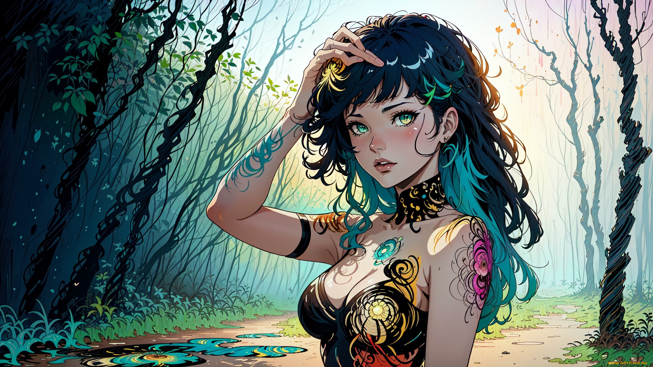 аниме, пейзажи, , природа, нейросети, графика, нейроарт, ai, art, нейронные, сети, рисунки, нейро, искусство