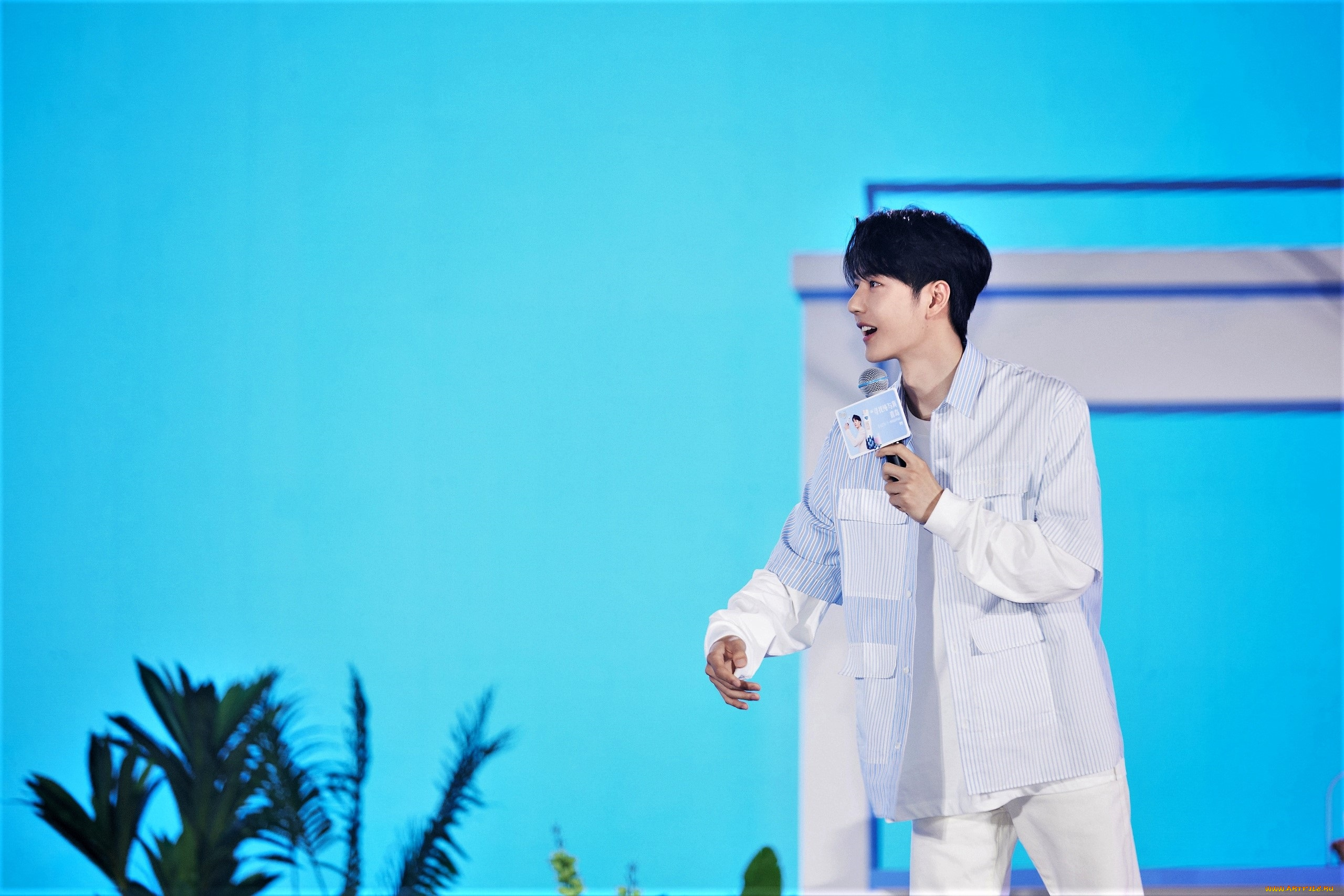 мужчины, wang, yi, bo, актер, рубашка, микрофон