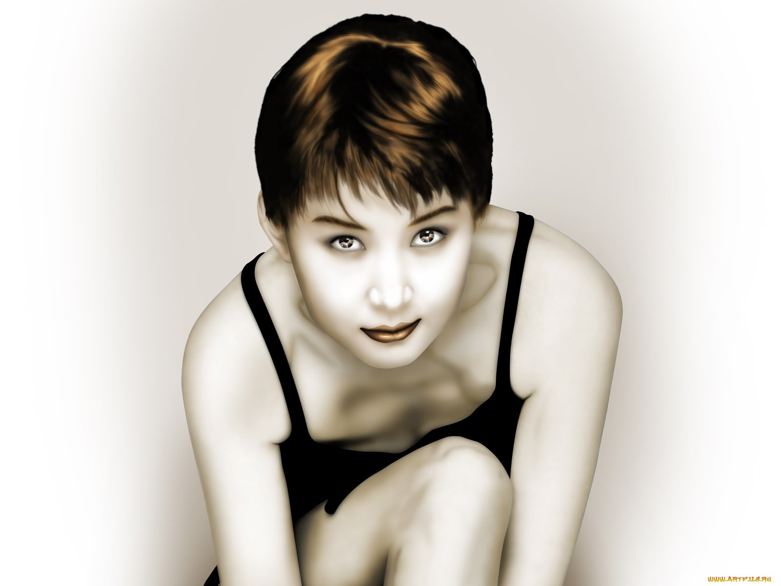 рисованные, люди, девушка