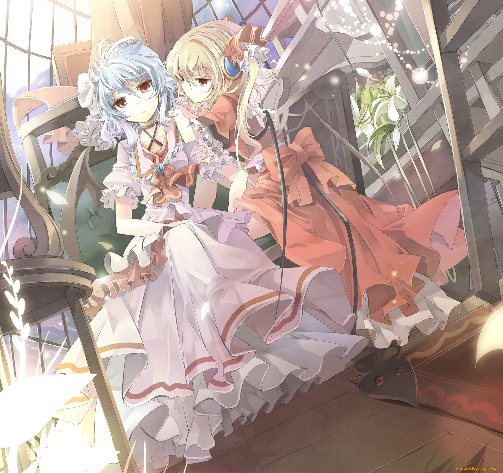 аниме, touhou, ремилия, и, фландр, скарлет