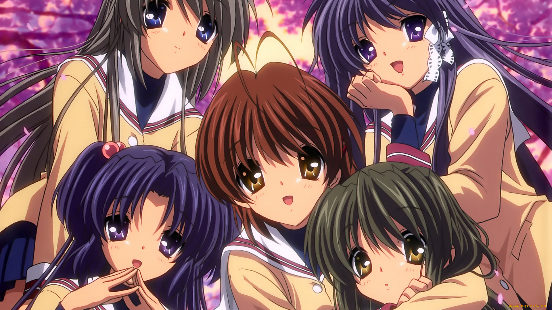 аниме, clannad, девушки
