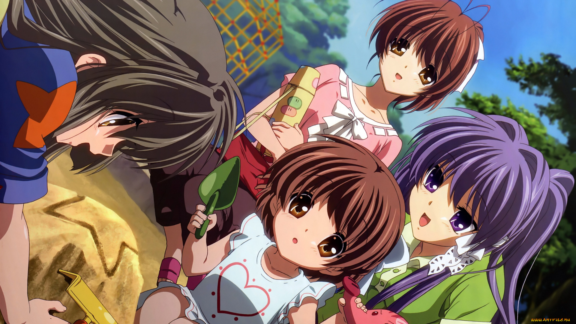 аниме, clannad, девушки, fuko, ibuki, kyou, fujibayashi, nagisa, furukawa, ushio, okazaki