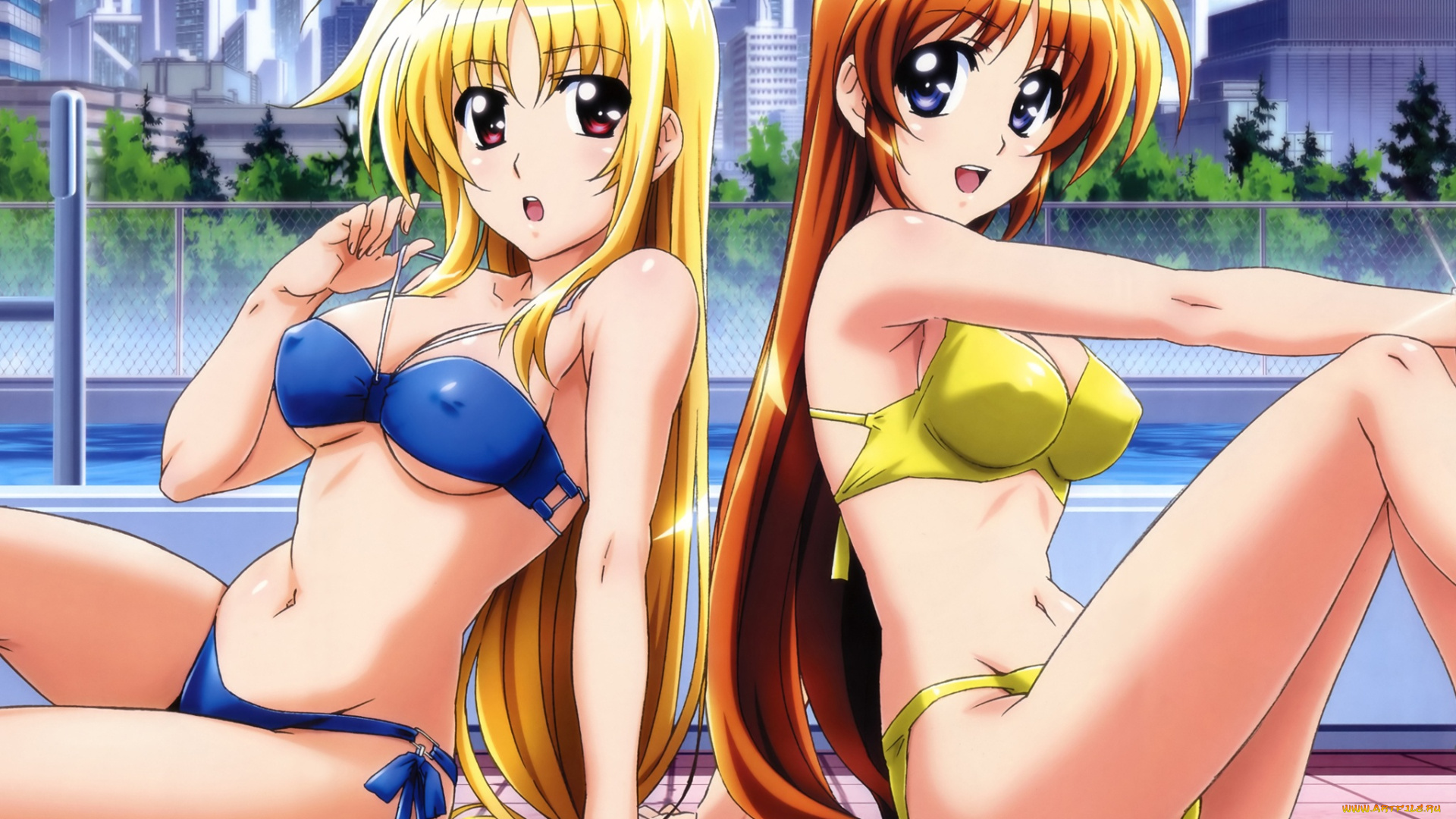 аниме, mahou, shoujo, lyrical, nanoha, девушки