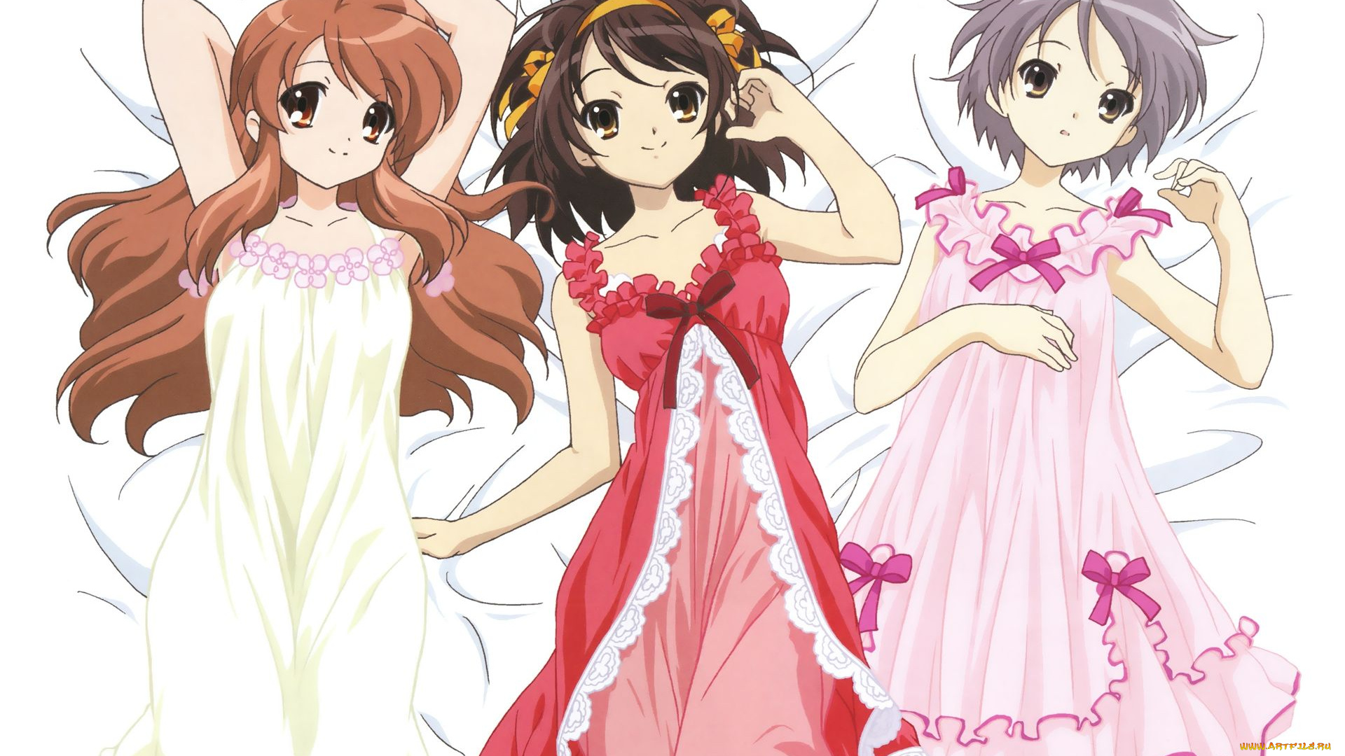 аниме, the, melancholy, of, haruhi, suzumiya, девушки