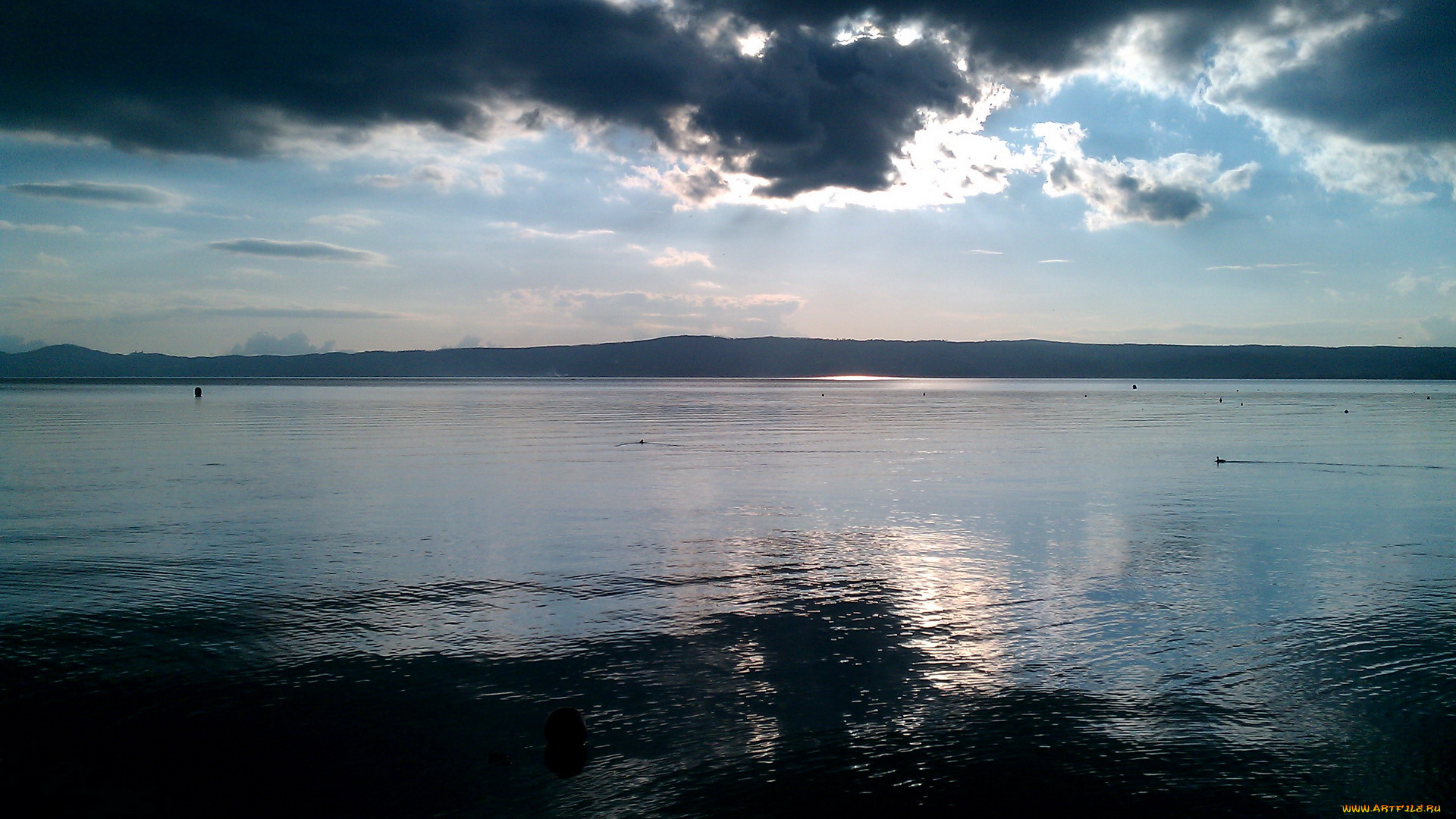 природа, реки, озера, вода, облака, тучи