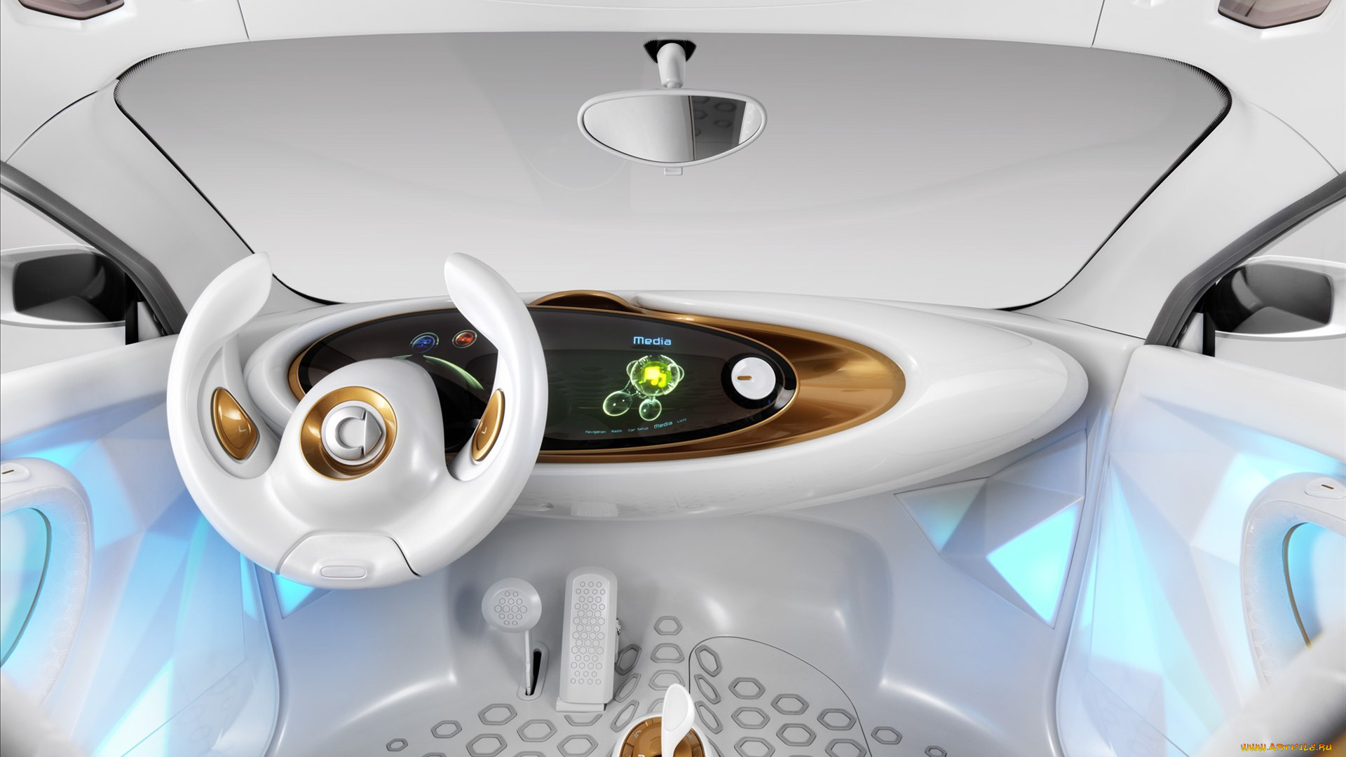 smart, forvision, ev, concept, автомобили, спидометры, торпедо