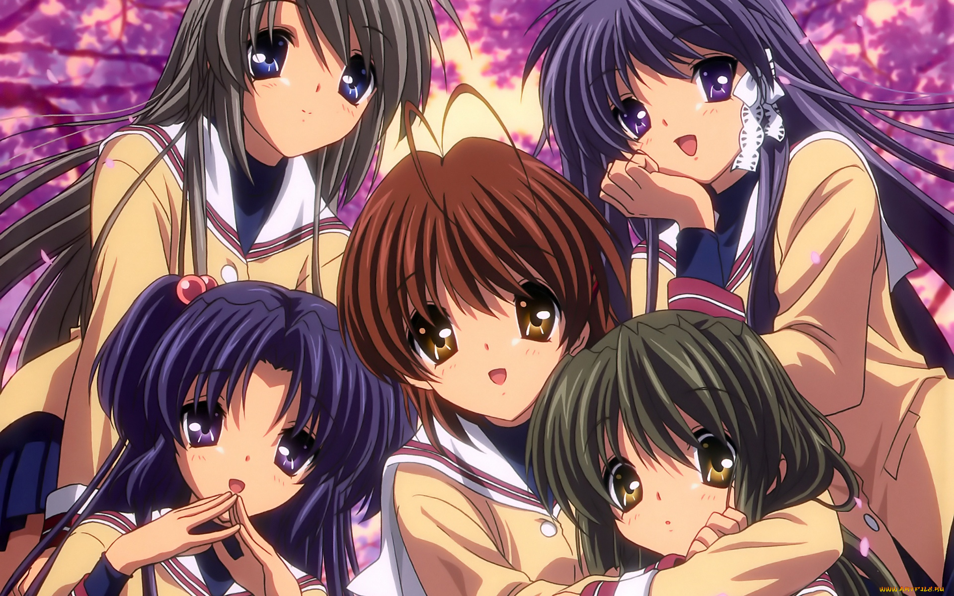 аниме, clannad, девушки