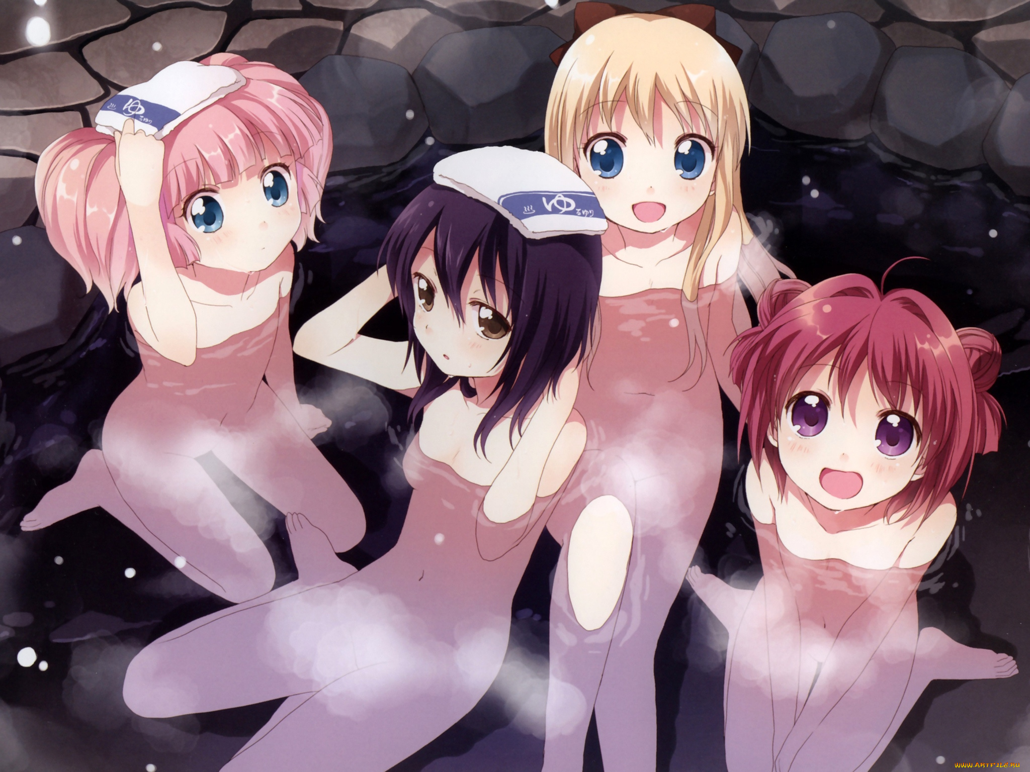 аниме, yuru, yuri, девочки