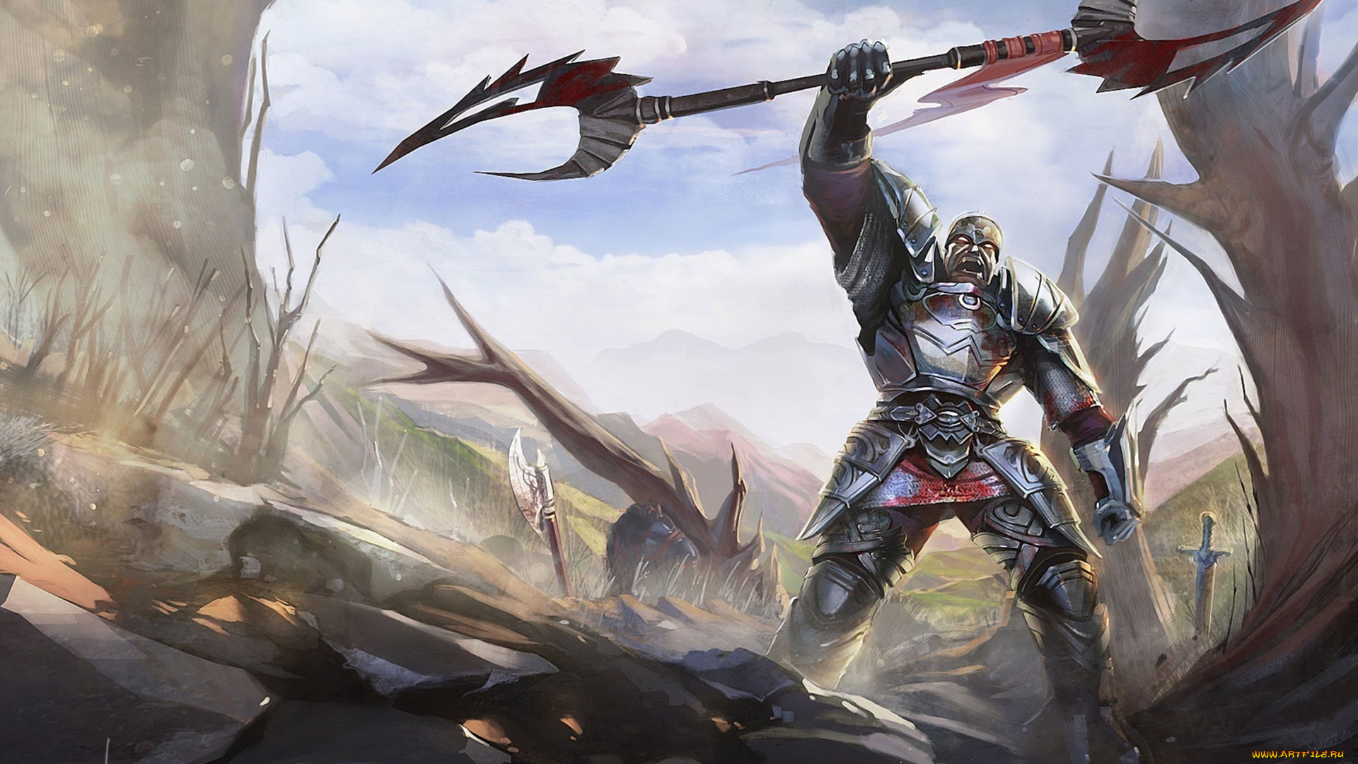 фэнтези, люди, воин