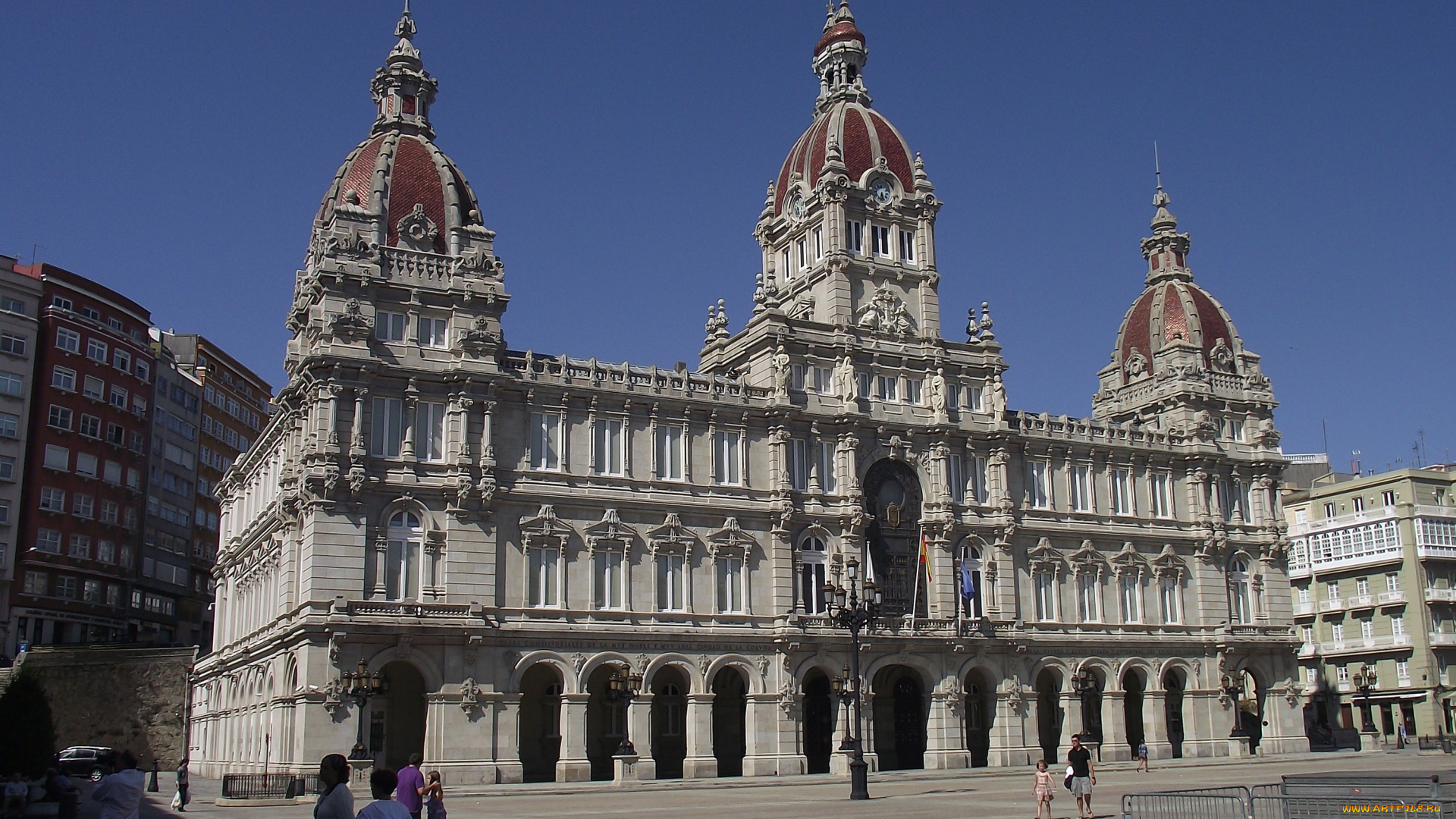 ла, корунья, испания, города, здания, дома, дом