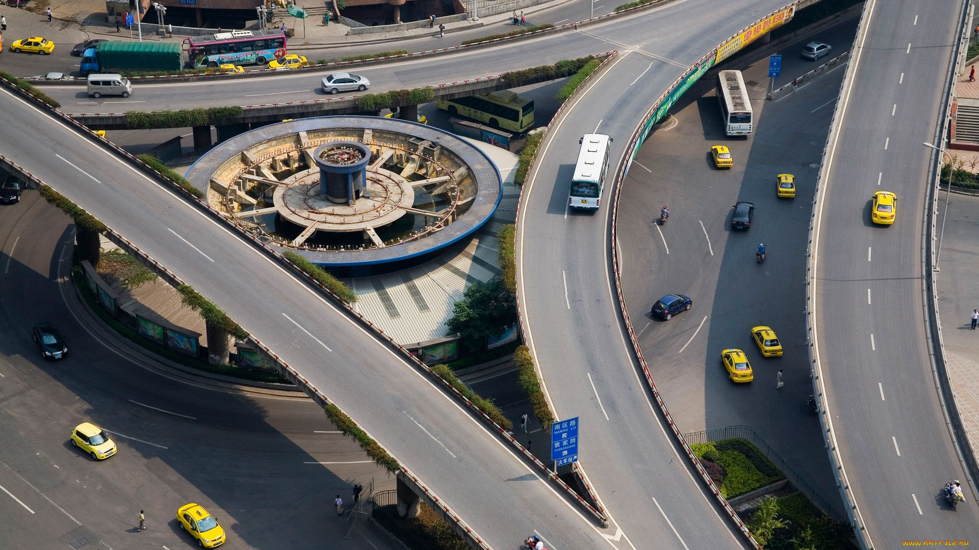 разное, транспортные, средства, магистрали, китай, Чунцин, путепровод