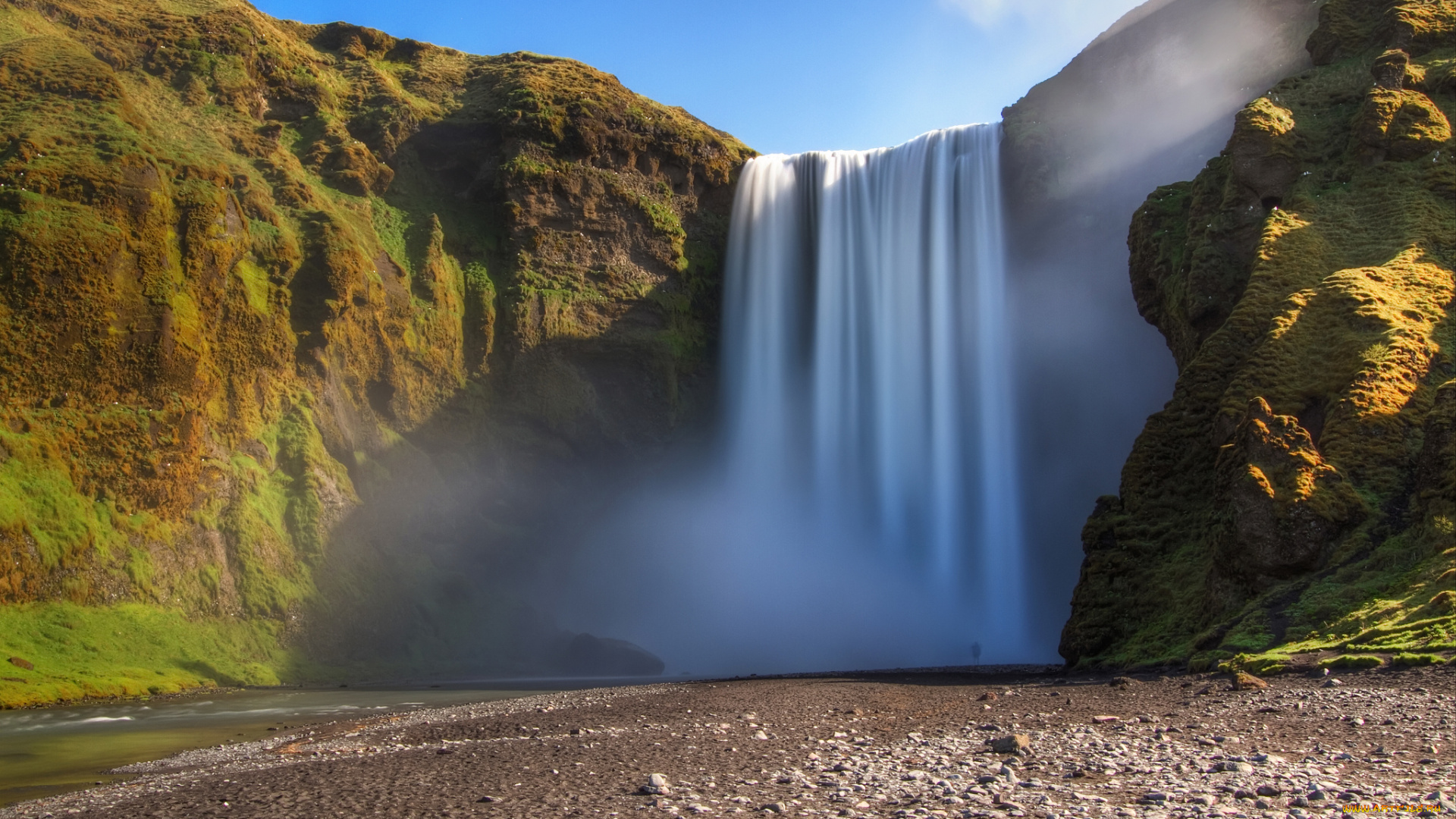 skogafoss, iceland, природа, водопады, исландия, скалы