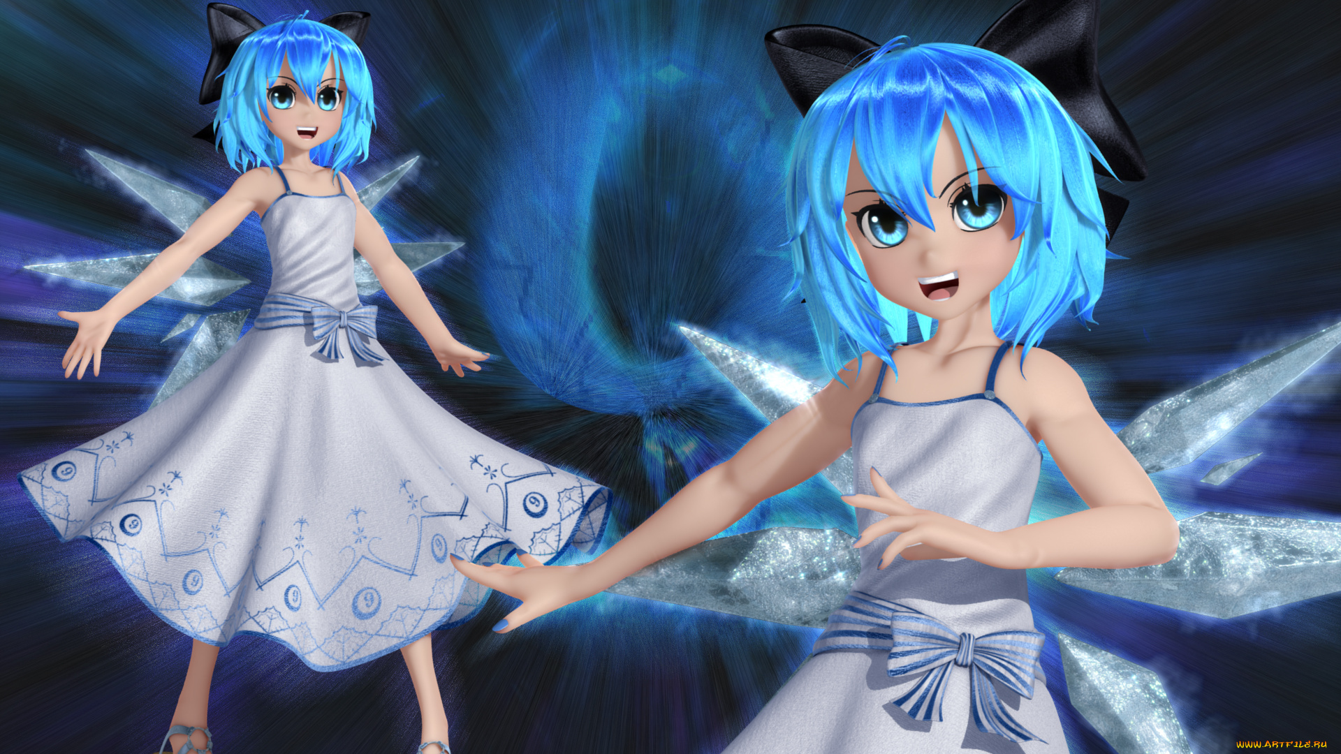 3д, графика, anime, аниме, девушки, крилья