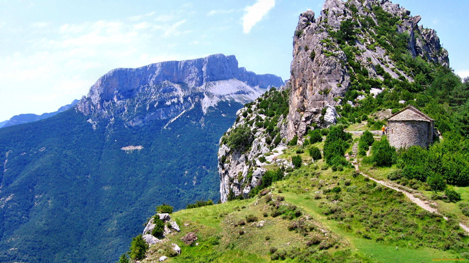 испания, арагон, природа, горы, панорама, скала, тропинка