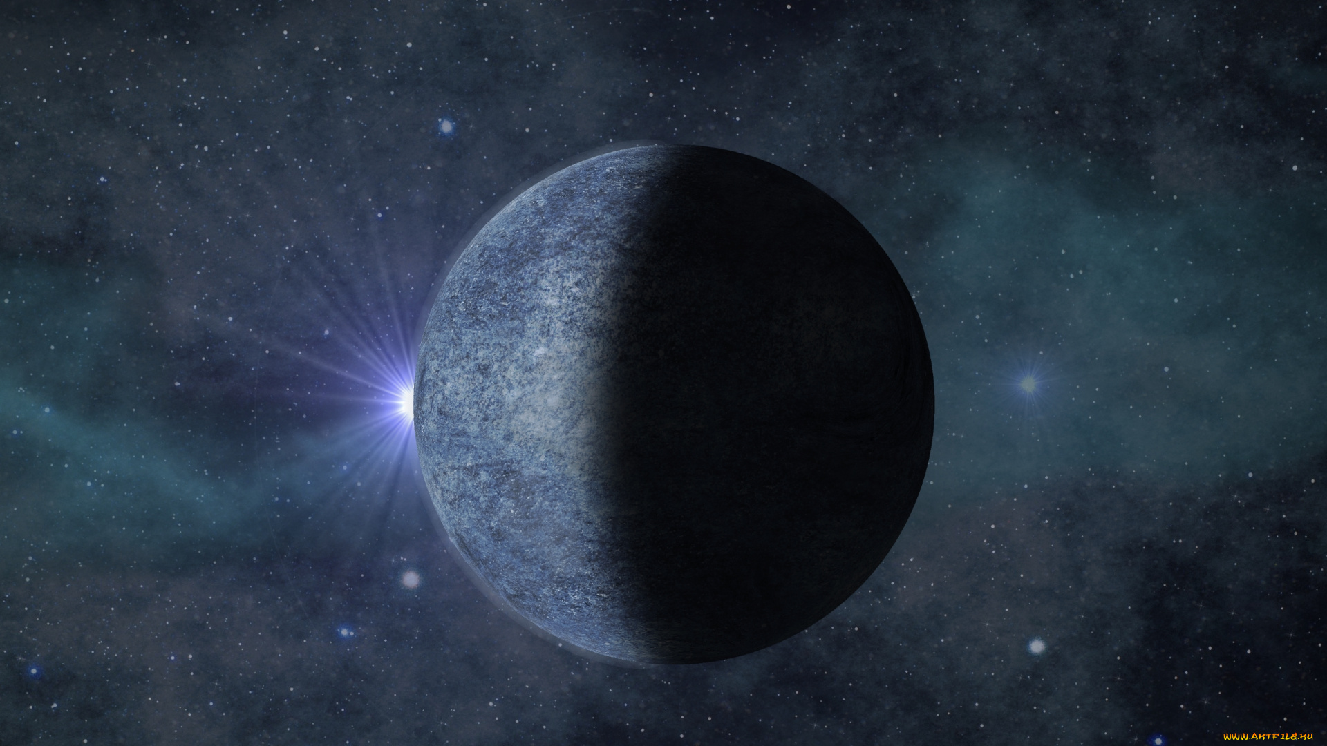 космос, арт, планета, звезды, вселенная, свет
