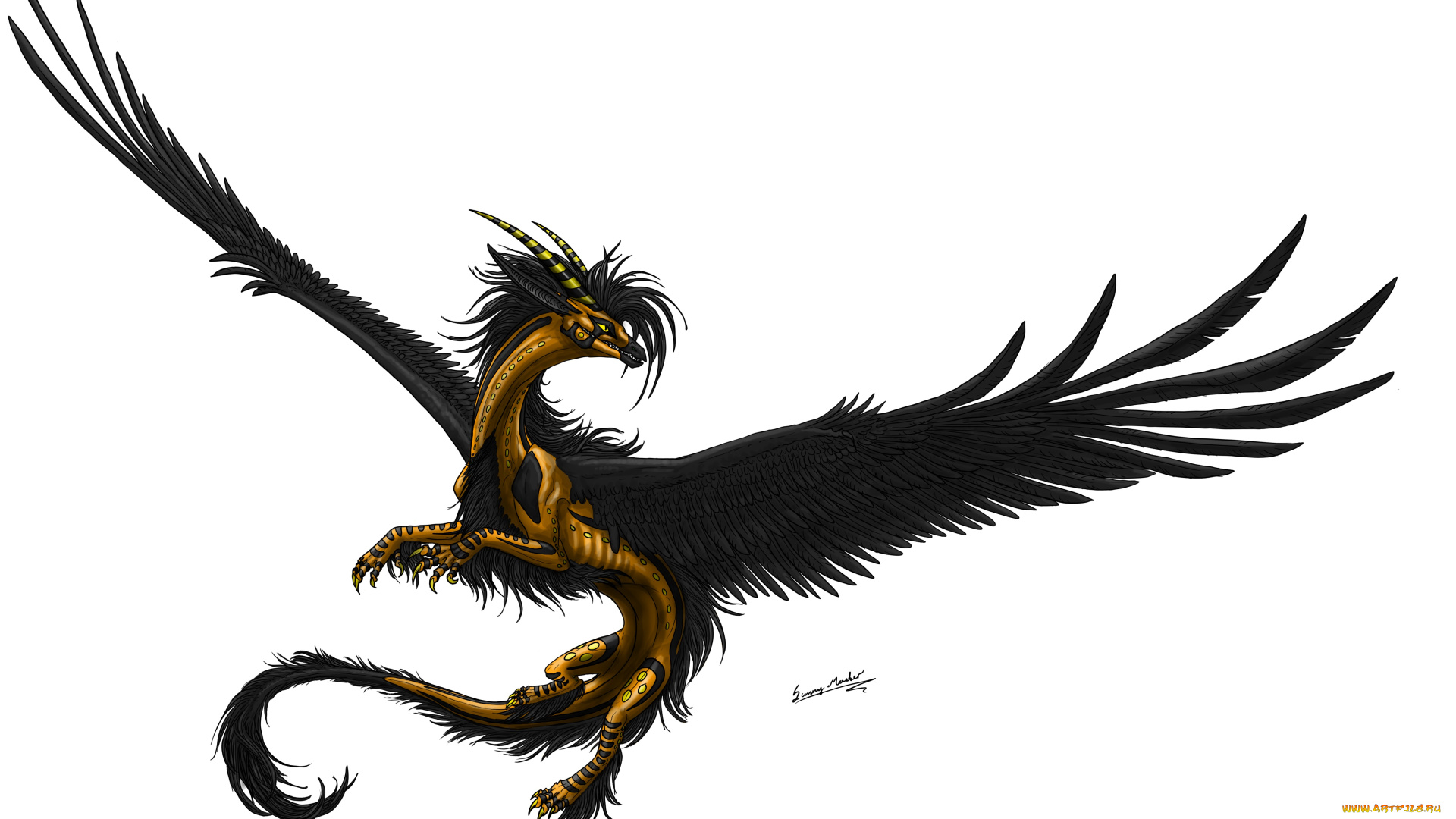 рисованные, животные, сказочные, мифические, дракон