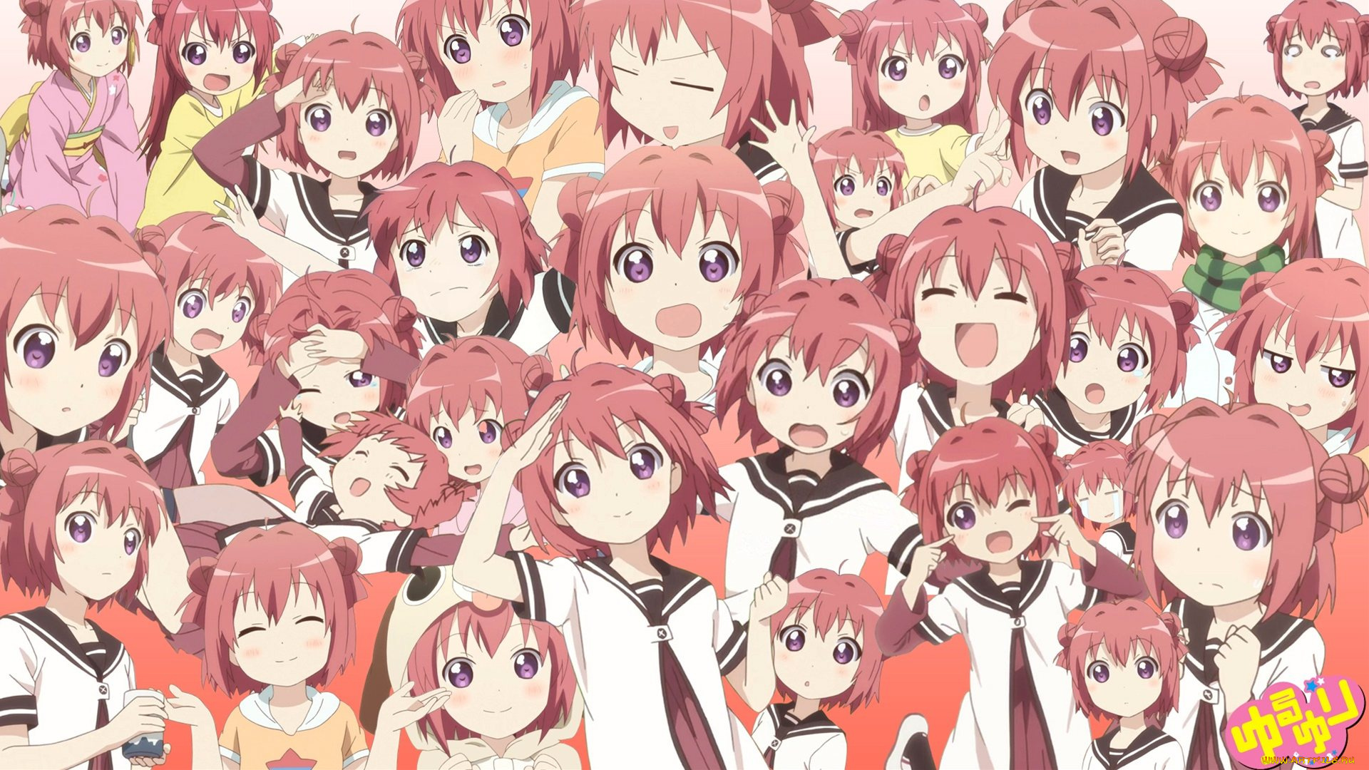 yuru, yuri, аниме, девушки, akaza, akari