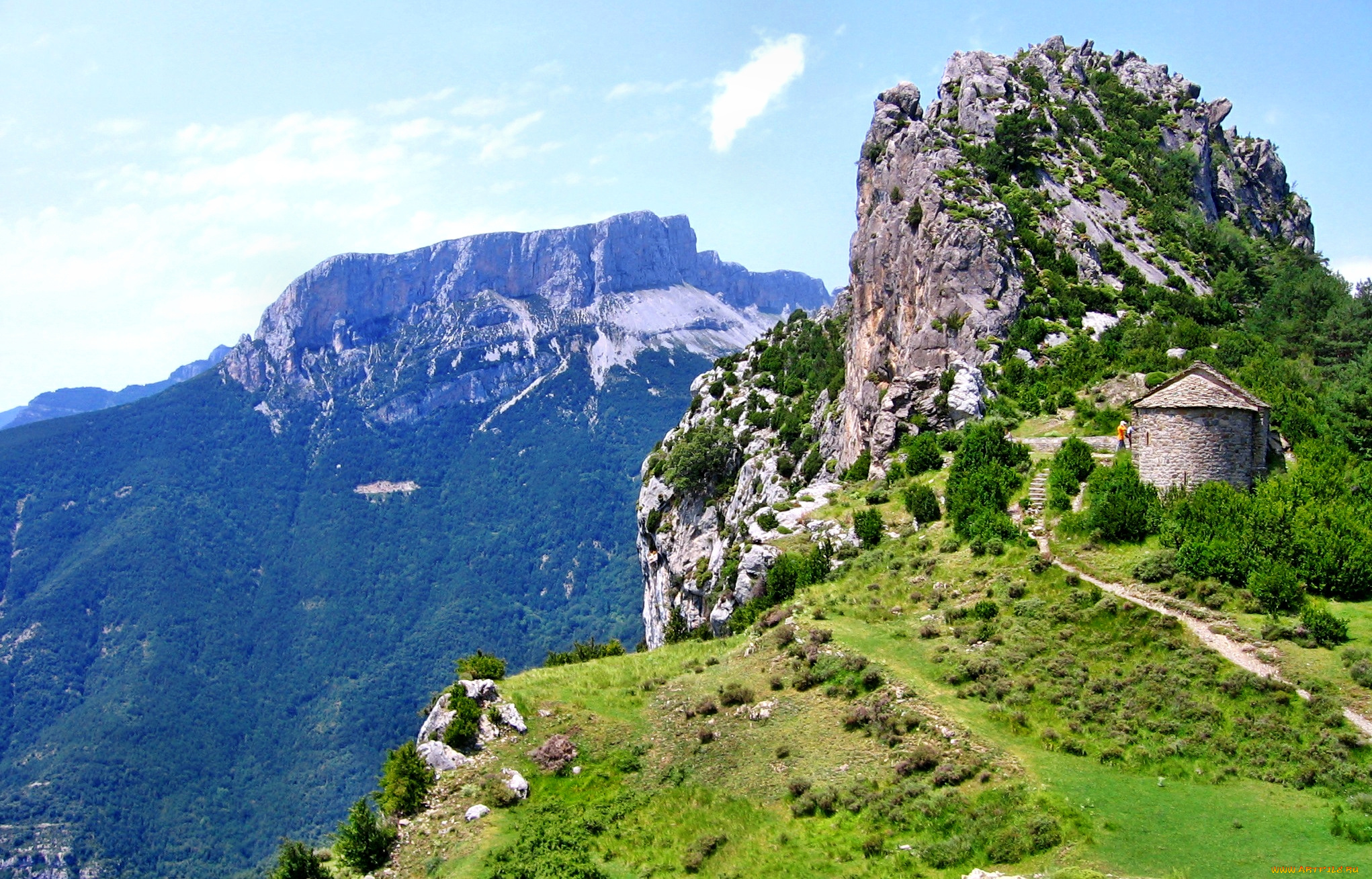 испания, арагон, природа, горы, панорама, скала, тропинка