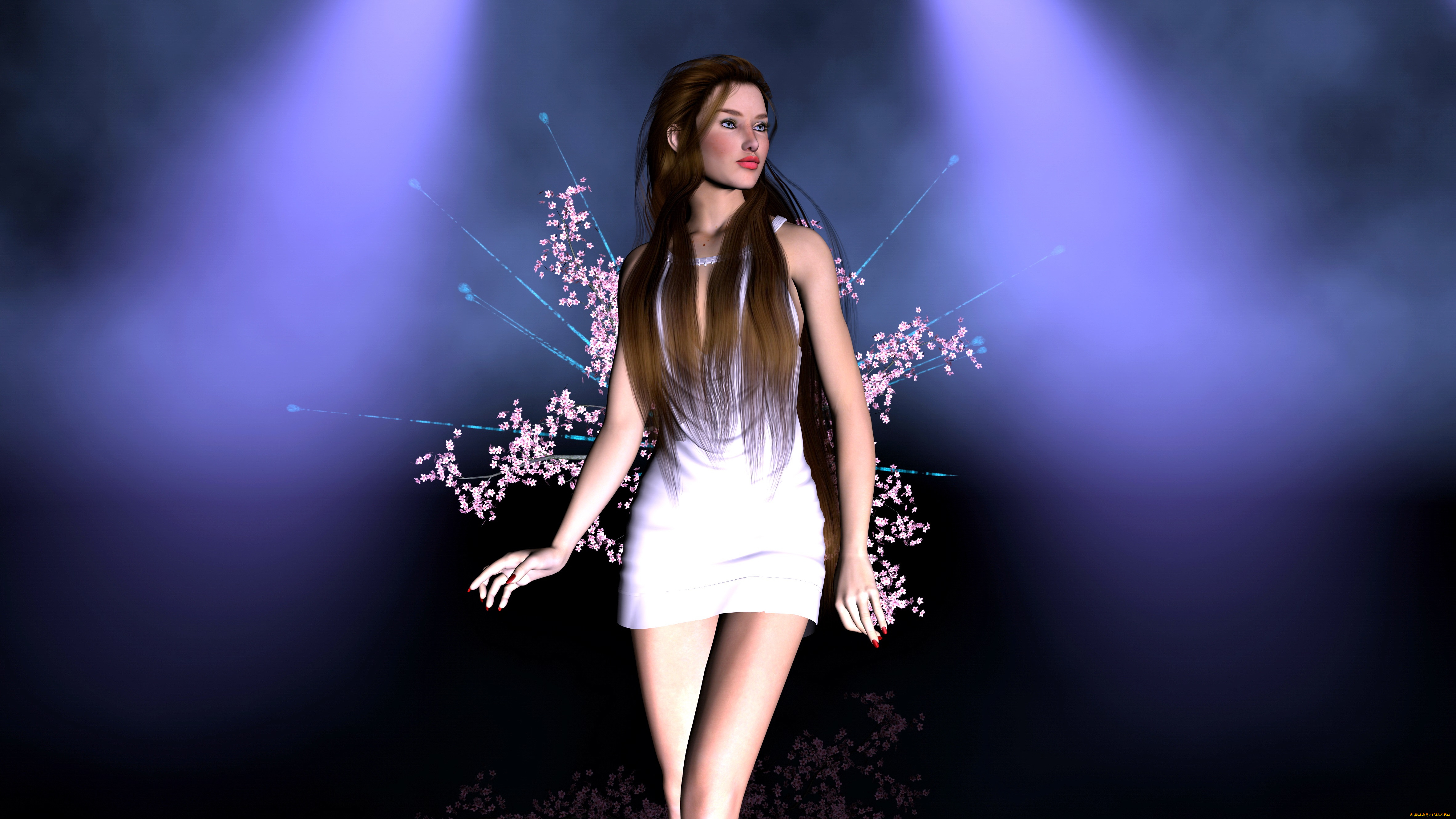 3д, графика, people, люди, девушка, сакура
