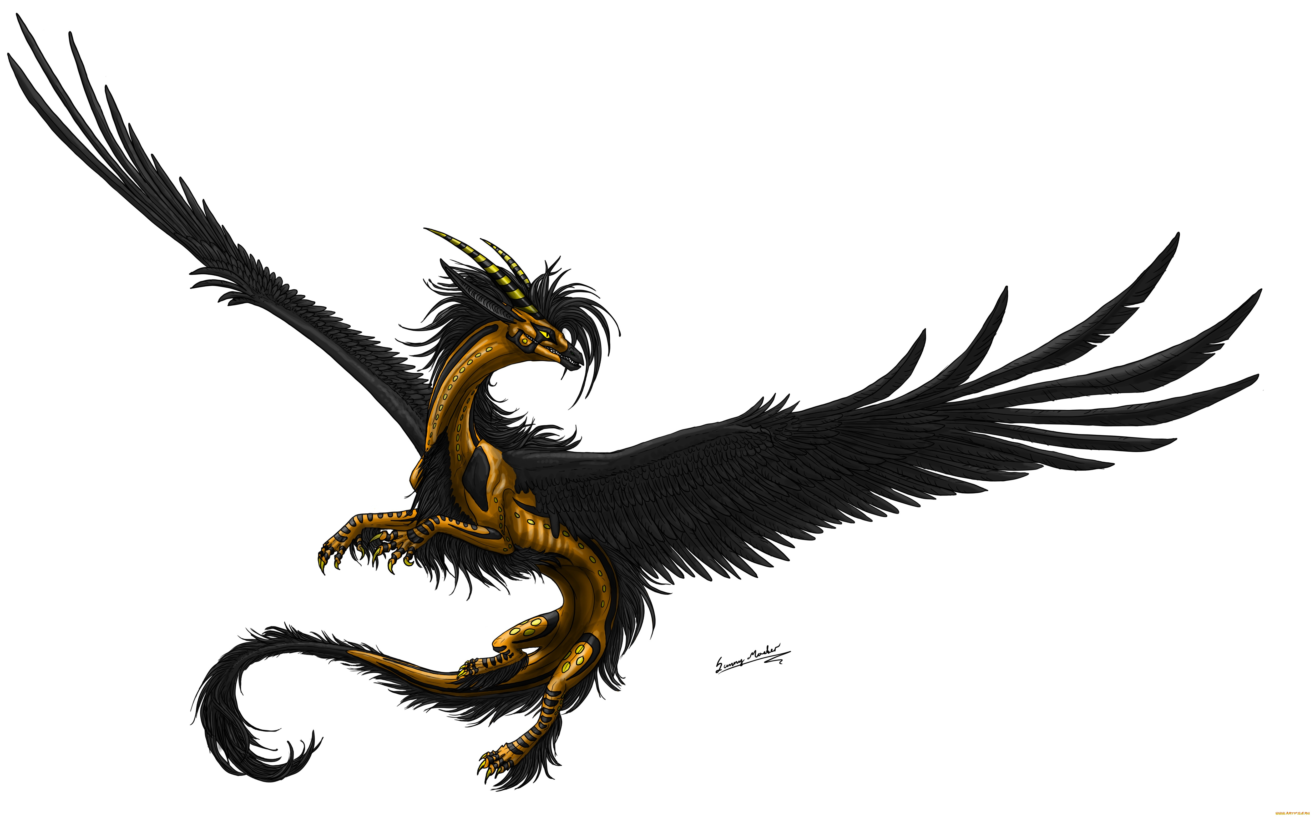 рисованные, животные, сказочные, мифические, дракон