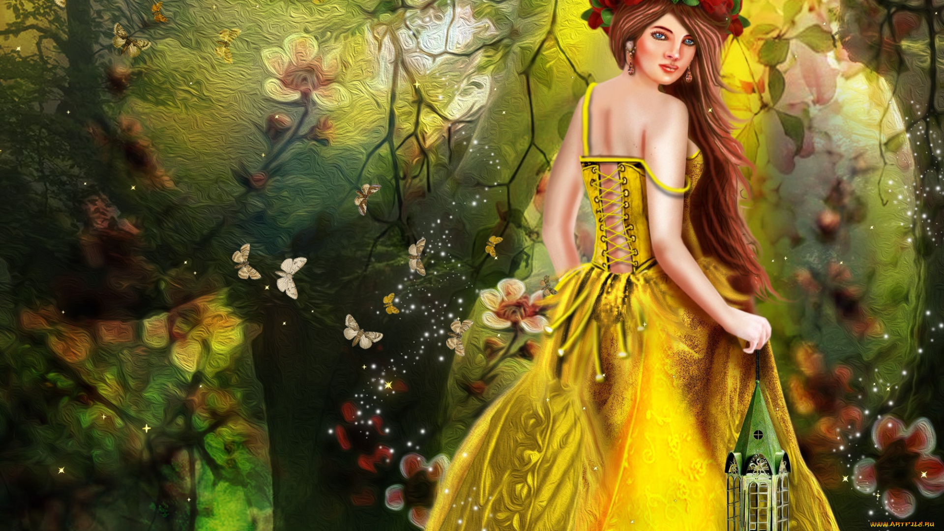 фэнтези, девушки, венок