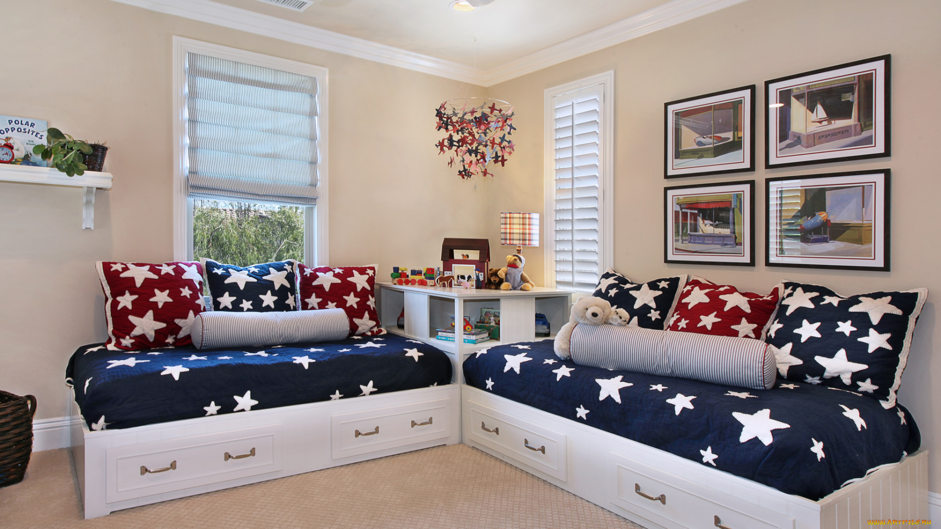 интерьер, детская, комната, мебель, стиль, детская