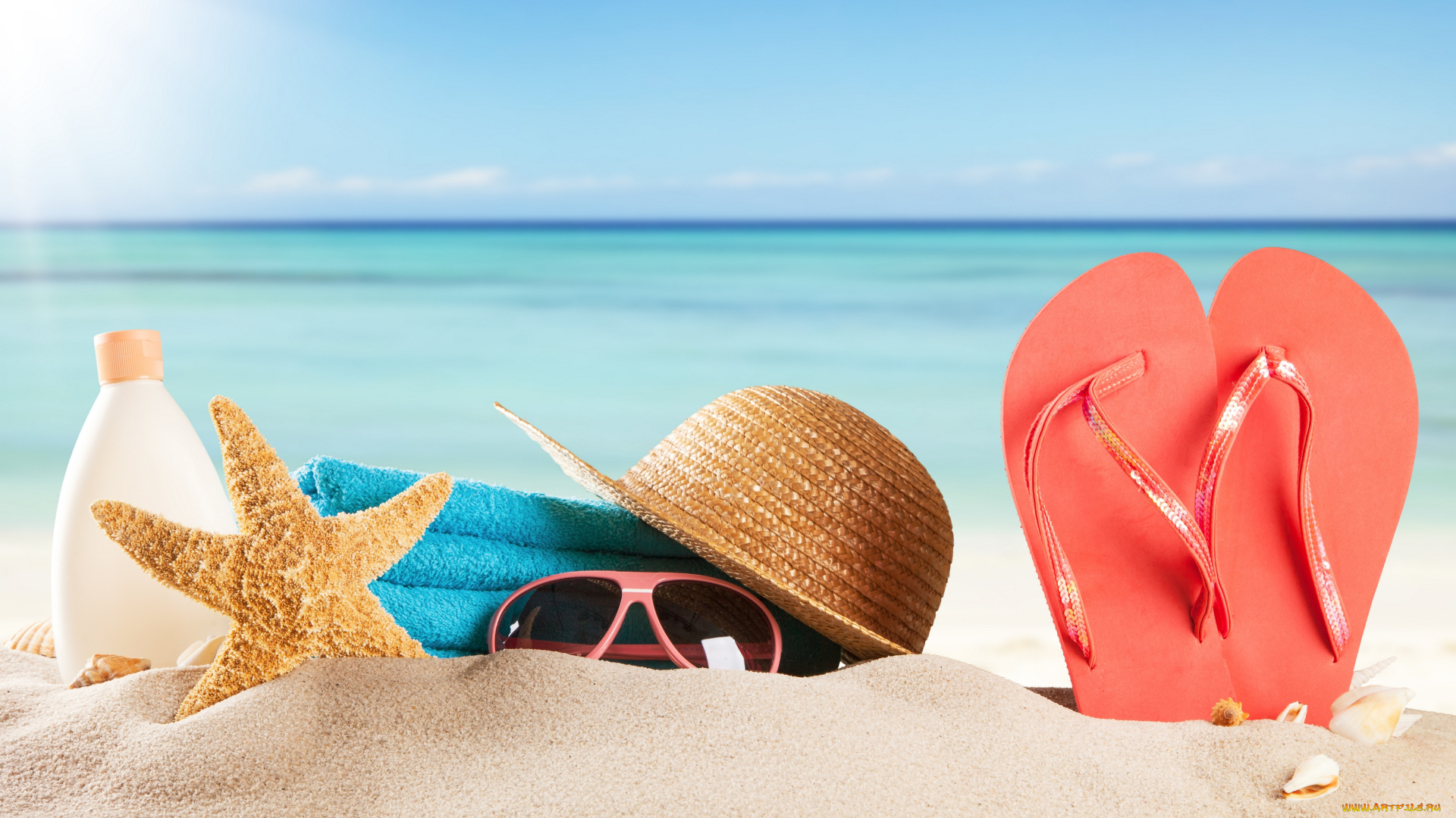 разное, одежда, , обувь, , текстиль, , экипировка, beach, vacation, summer, ракушки, sea, море, лето, starfish, каникулы, accessories, sun, песок, отдых, пляж, солнце, шляпа, очки, полотенце, сланцы
