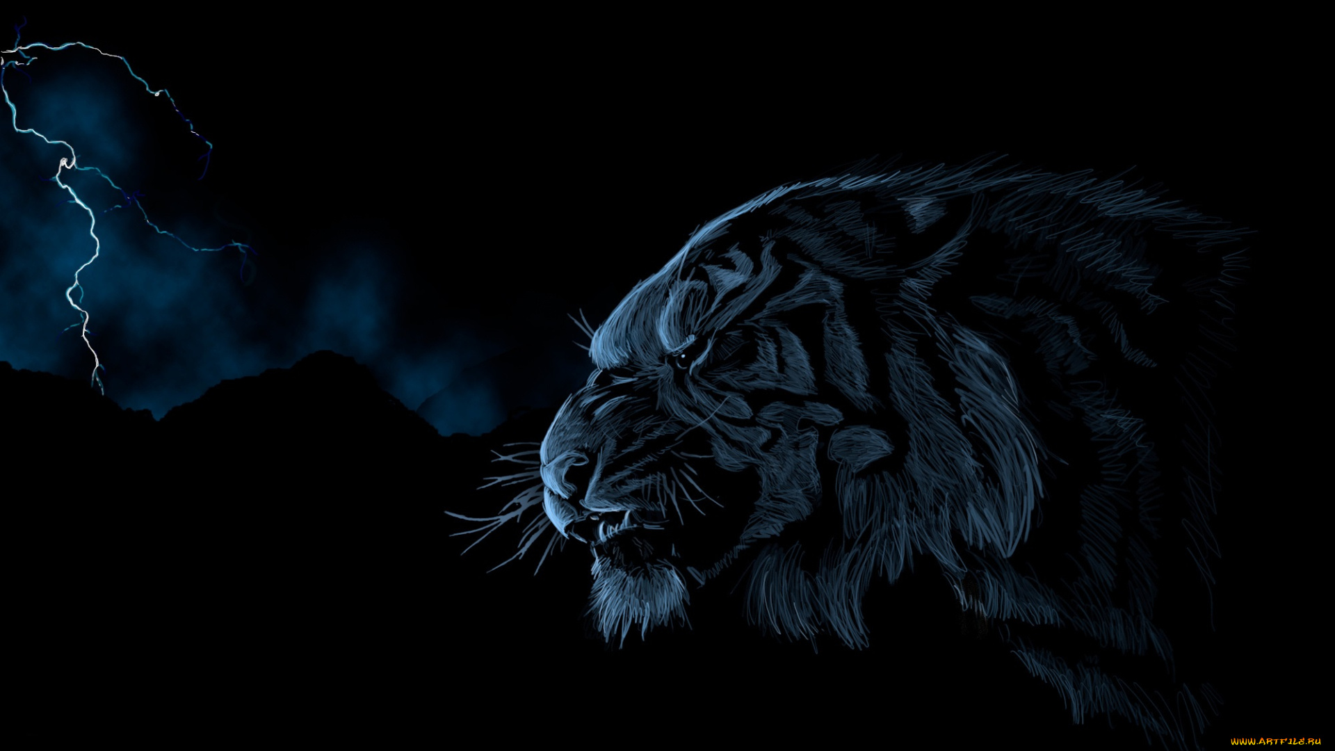 рисованные, животные, , львы, облака, лев