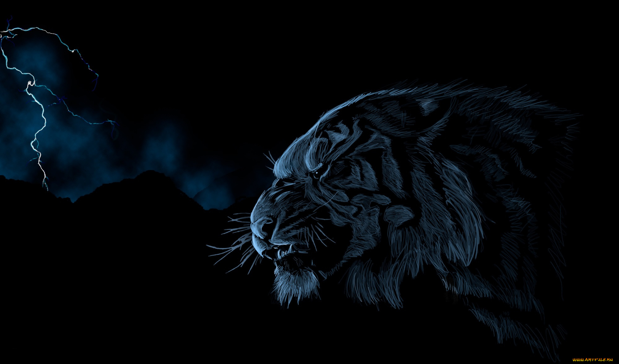 рисованные, животные, , львы, облака, лев