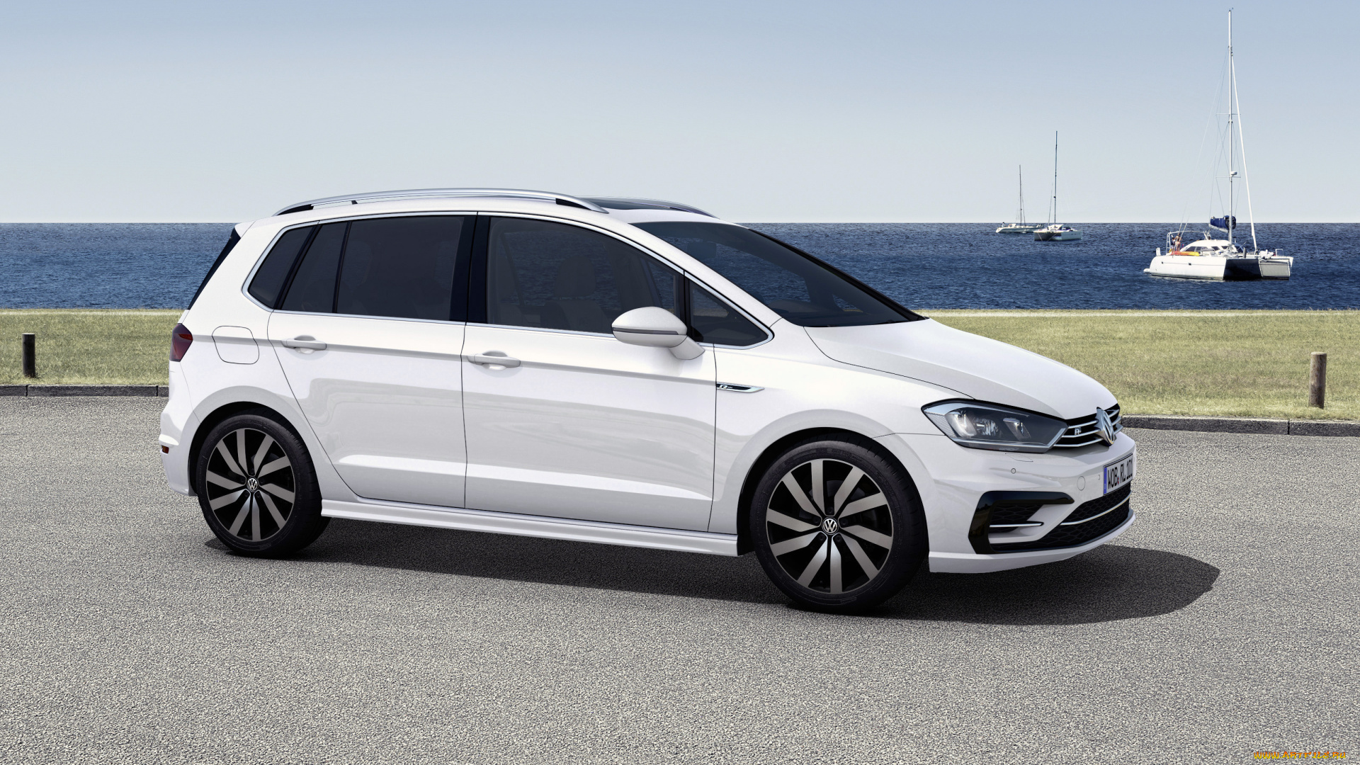 автомобили, volkswagen, 2015г, r-line, sportsvan, golf, светлый