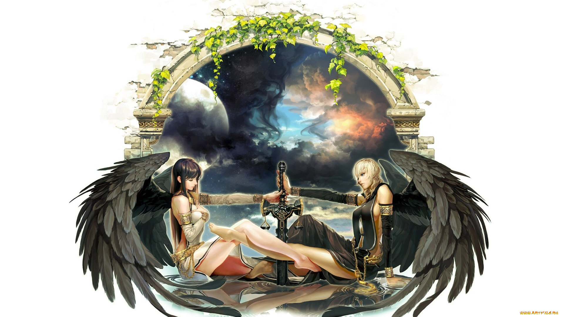 фэнтези, ангелы, игра, воин, девушка, арт, mabinogi, 2, arena, меч