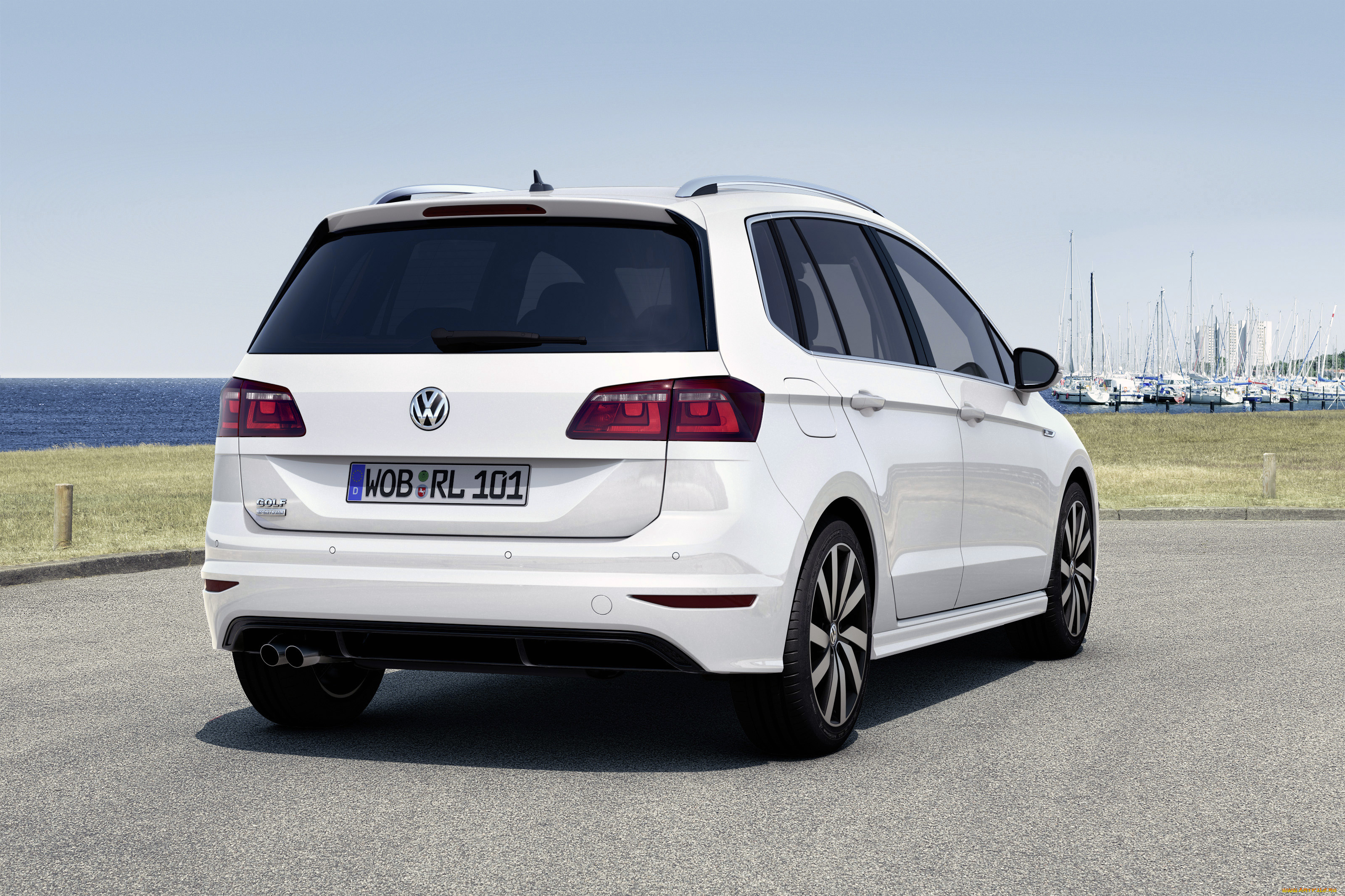 автомобили, volkswagen, sportsvan, светлый, golf, 2015г, r-line