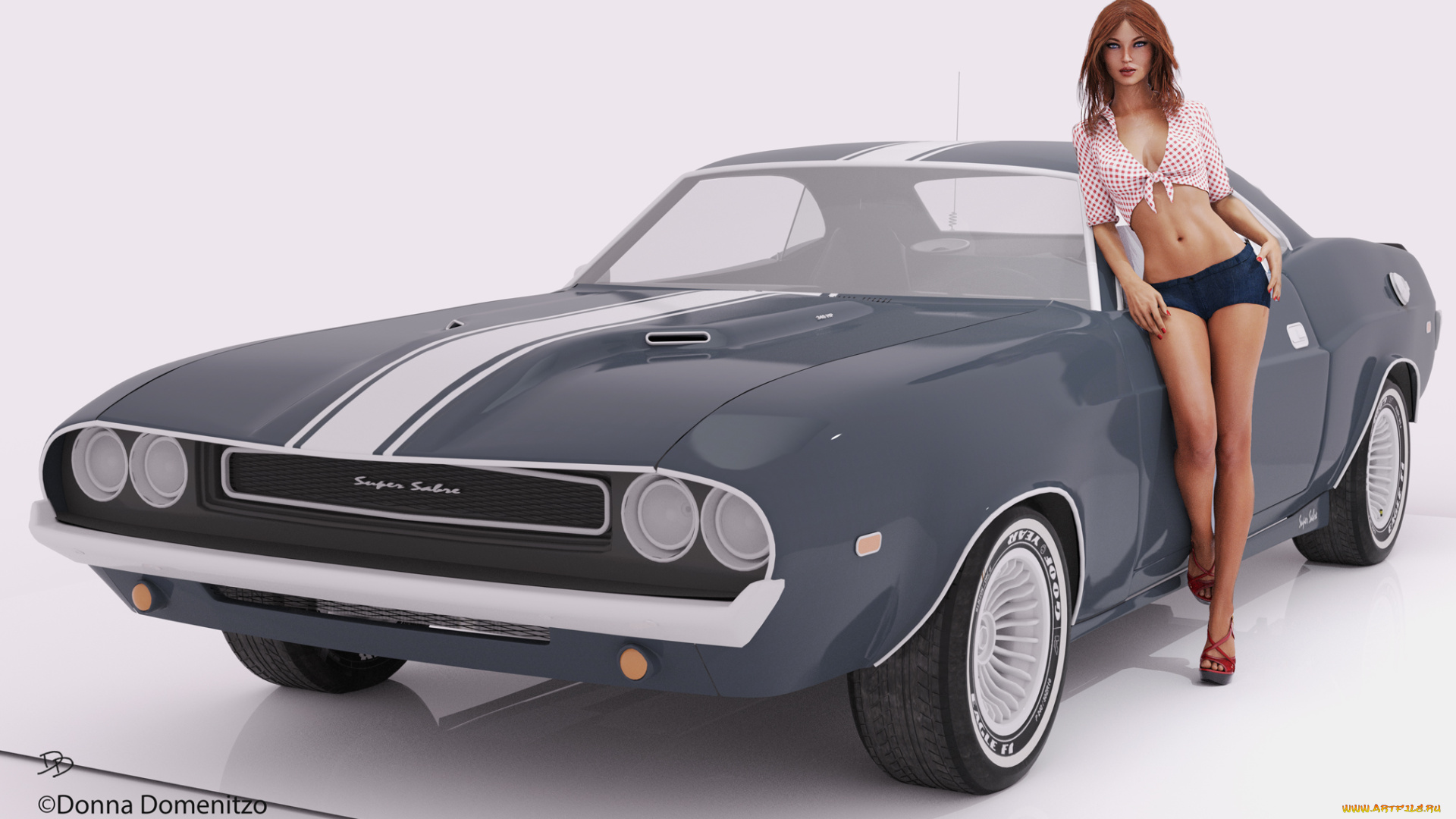 3д, графика, люди-авто, мото, , people-, car, , , moto, девушка, взгляд, фон, автомобиль