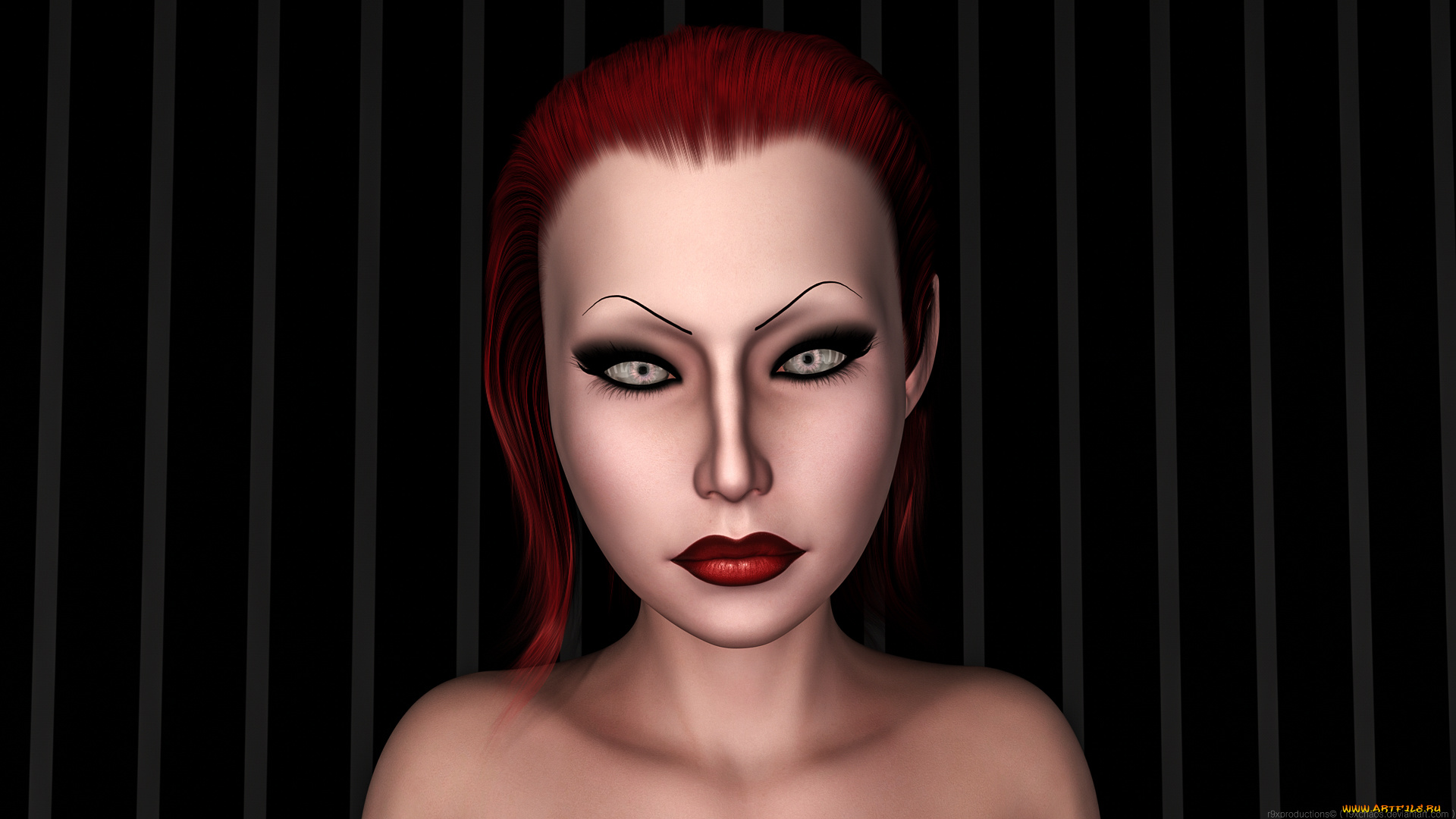 3д, графика, портрет, , portraits, девушка, взгляд, фон