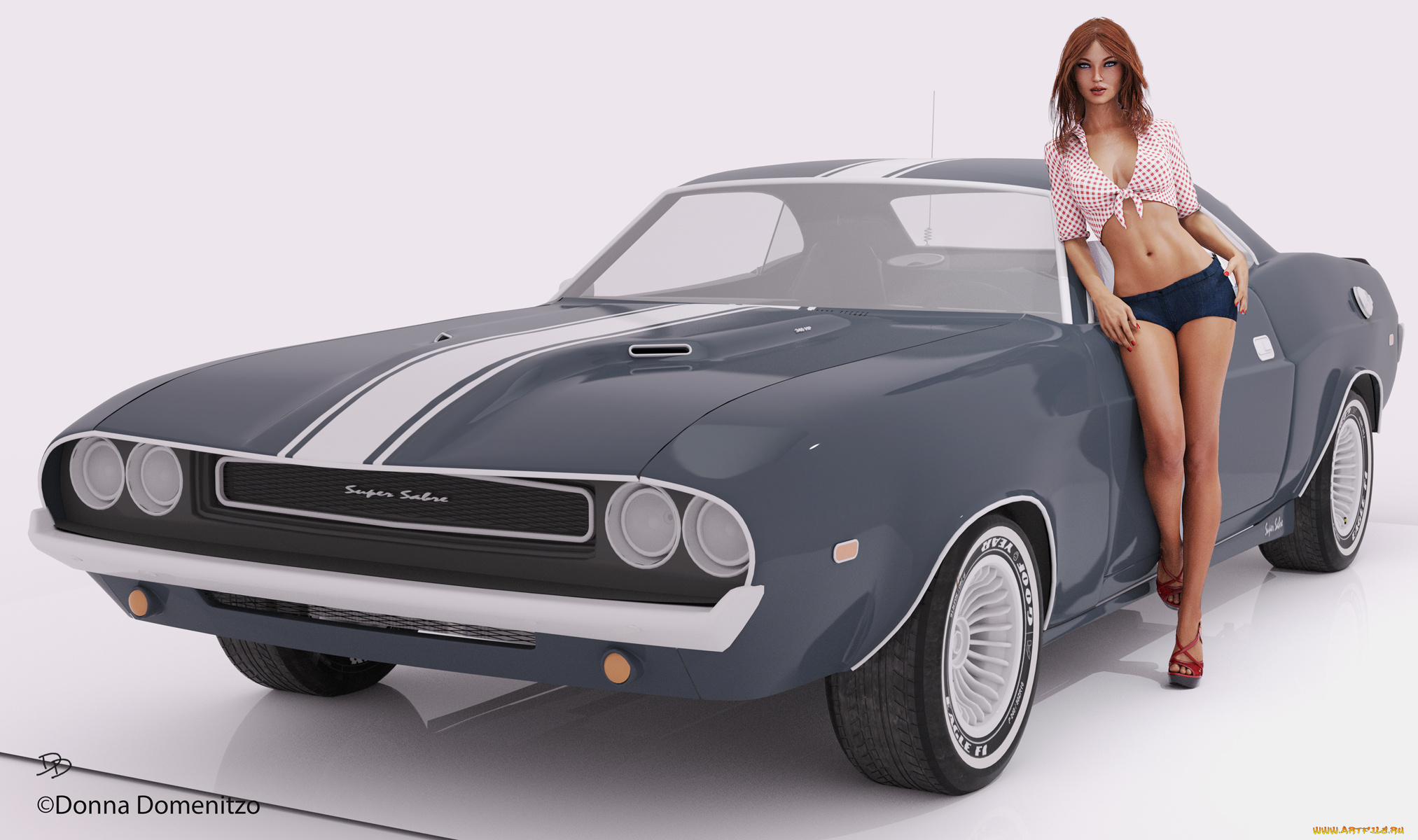 3д, графика, люди-авто, мото, , people-, car, , , moto, девушка, взгляд, фон, автомобиль