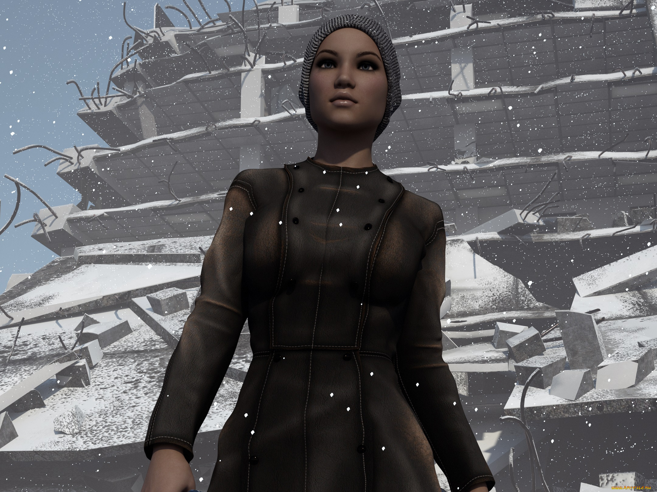 3д, графика, люди, , people, девушка, взгляд, фон