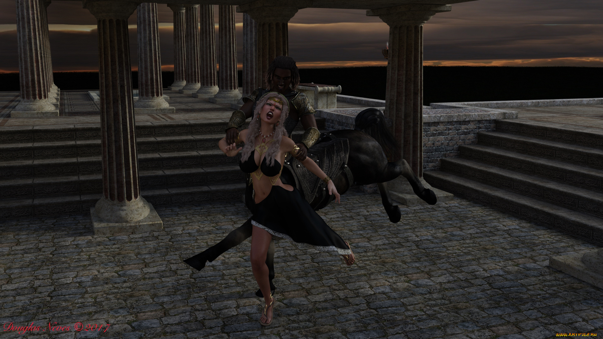 3д, графика, фантазия, , fantasy, взгляд, девушка, centaur, фон